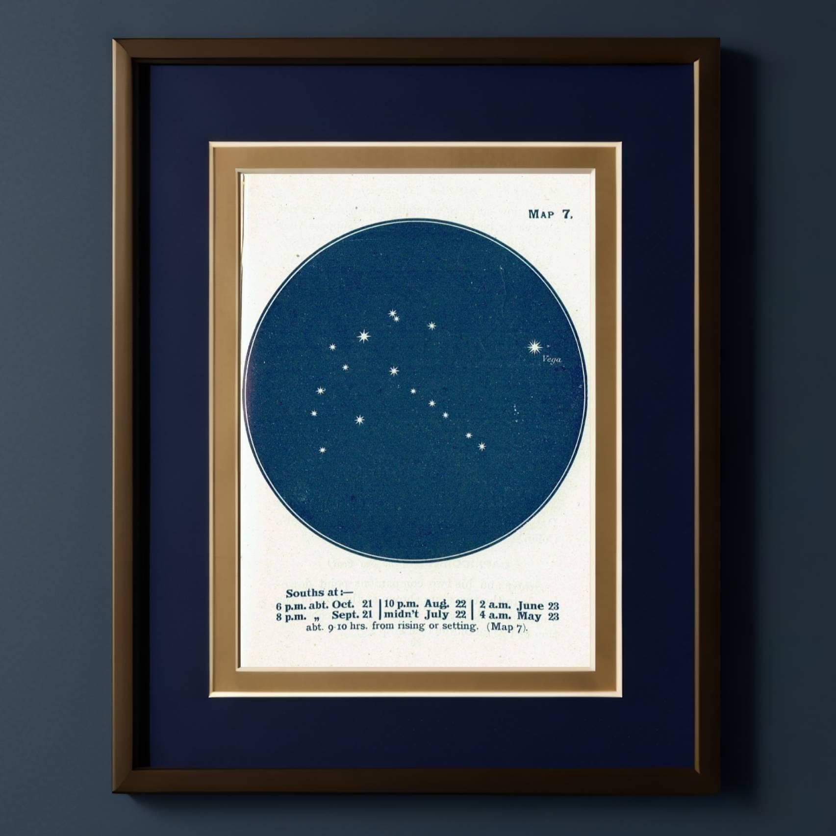 1944 Original Cygnus Lyra Constellations Celestial Star Map Print - Vintage Astronomy Atlas - Scientific Study - 4 x 6 in