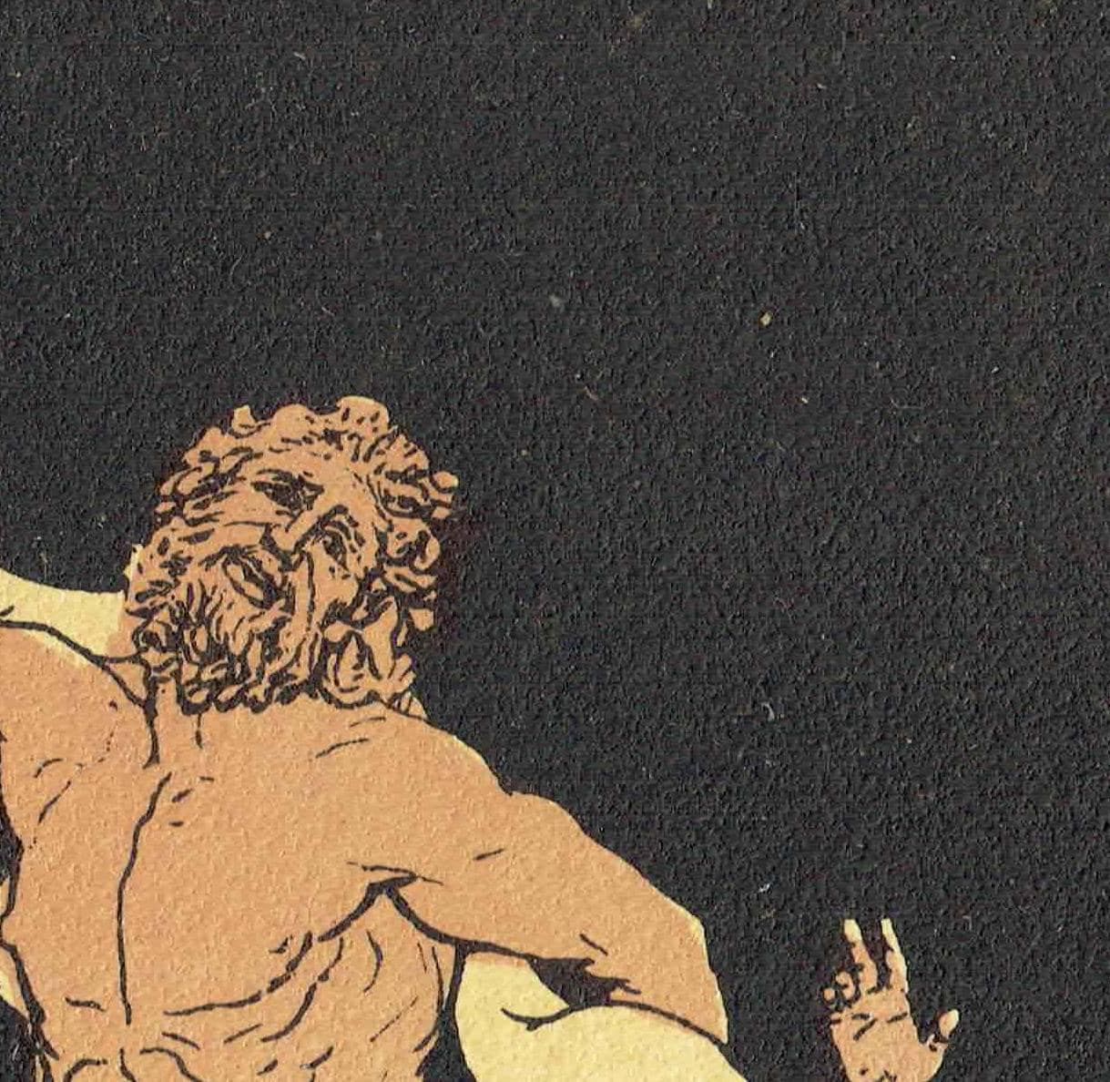 1879 Laocoon Sculpture - Original Antique Print By Pinelli - Stories From Virgil Classical Mythology Roman Art - 5 x 7.5 in - Image 5