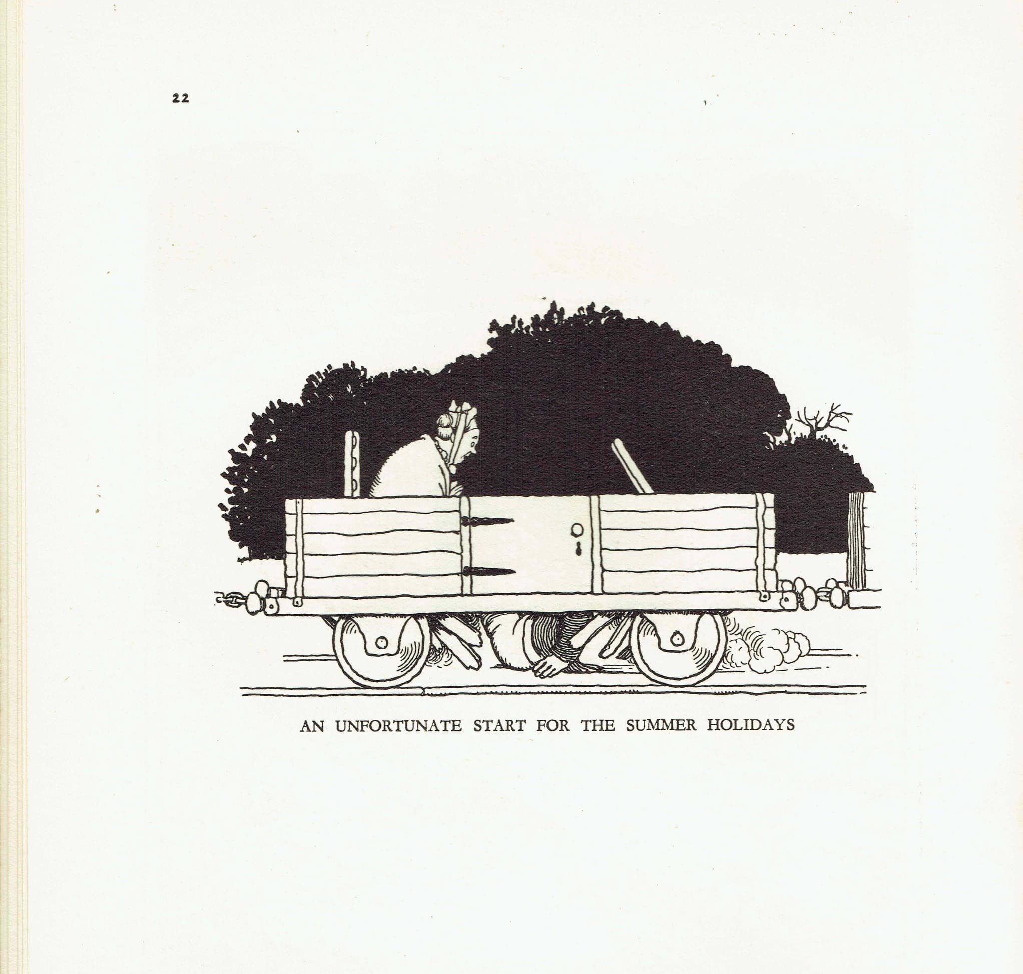 1935 Railway Tunnel Excavator - Original Vintage Print By Heath Robinson - Great Western Railway Centenary Humorous Cartoon - 7 x 9.5 in - Image 5