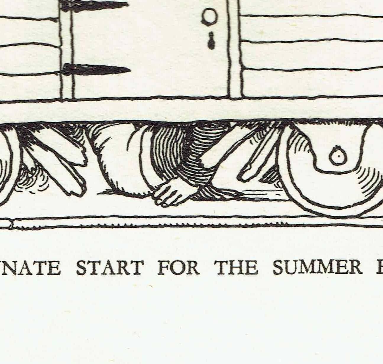 1935 Railway Tunnel Excavator - Original Vintage Print By Heath Robinson - Great Western Railway Centenary Humorous Cartoon - 7 x 9.5 in - Image 9