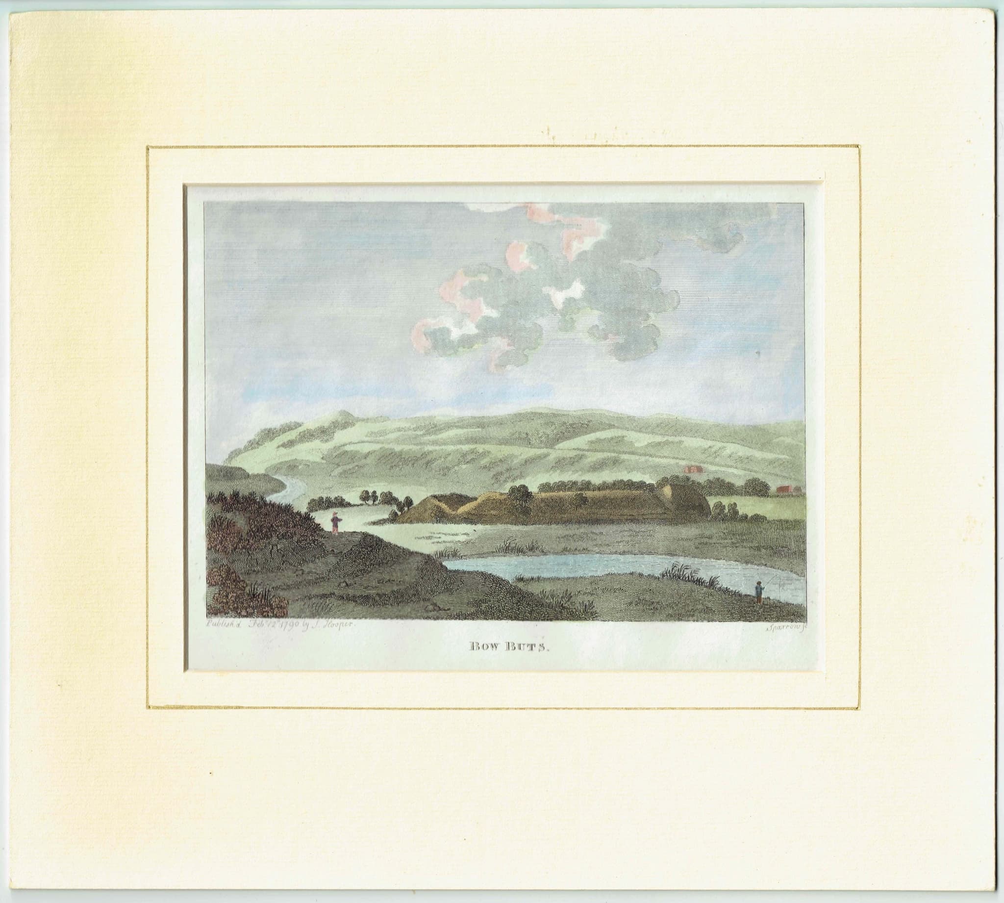 1790 Bow Butts English Landscape Print - Rural River Scene - 18th Century Antique Engraving - Countryside View by L. Parr - 6.75 x 8.75 in - Image 4