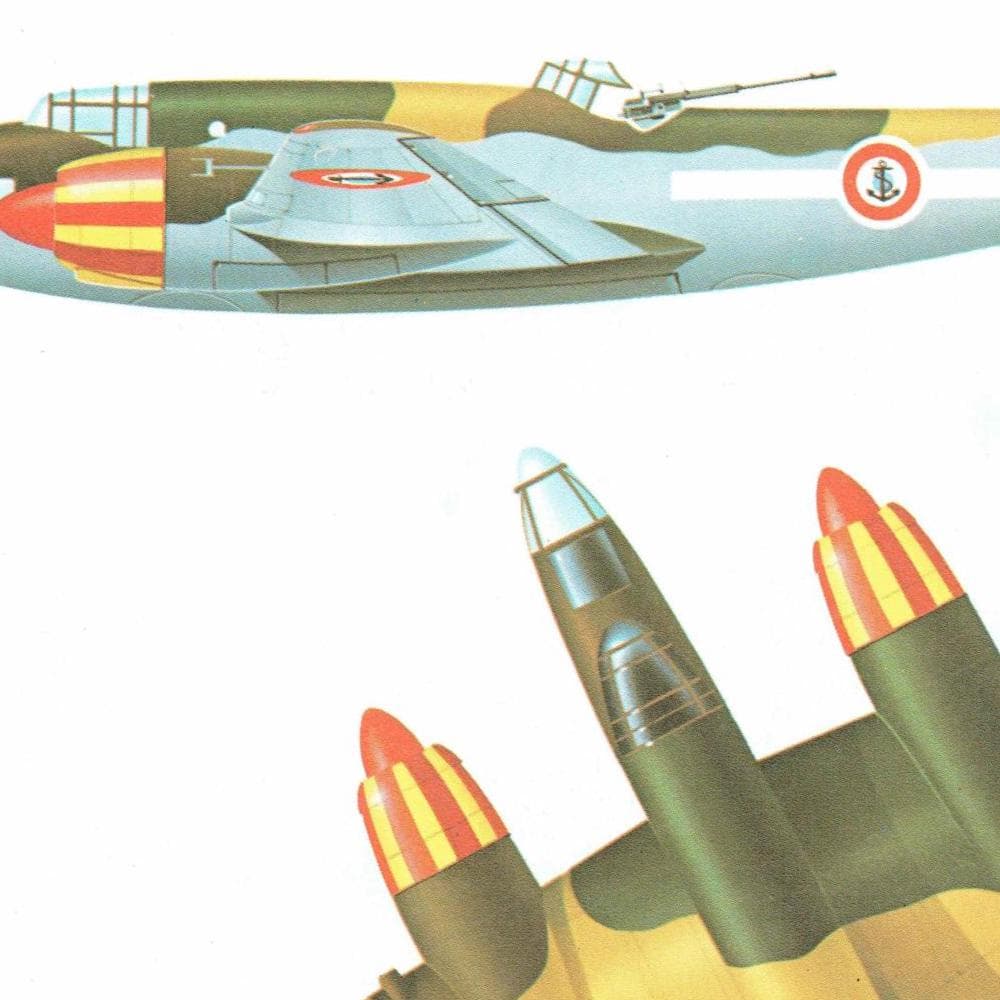 1985 Liore et Olivier LeO 451 B4 & Amiot 143M Military Planes Vintage Print - WWII Aircraft Aviation Drawing - 8 x 10.75 in - Image 4