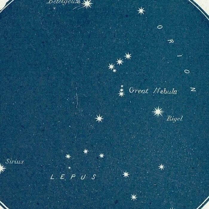 1944 Orion Constellation Map 14 - Original Vintage Print By Gall - Lepus Betelgeuse Rigel Astronomy Star Chart Atlas - 4 x 6 in - Image 3