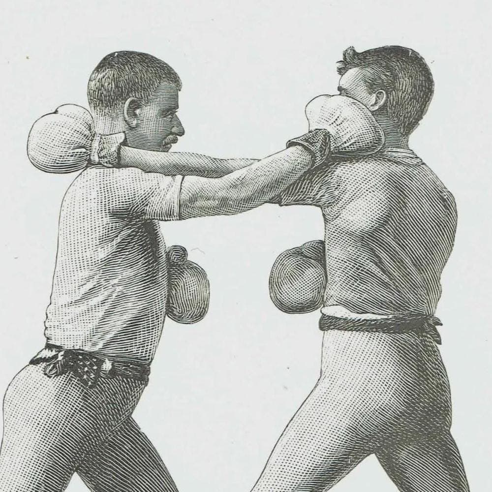 1889 Right-Hand Cross-Counter - Original Antique Boxing Print - Badminton Library Victorian Sports Pugilism Technique - 5 x 7 in - Image 3