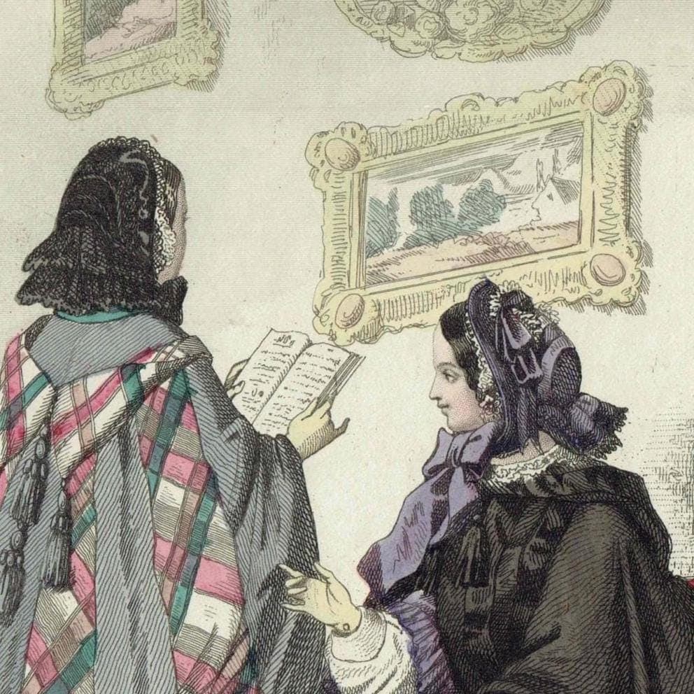 1857 Modes de Paris No. 23 Print - French Fashion Plate - Victorian Costume Illustration - 9.75 x 6.75 in - Image 3