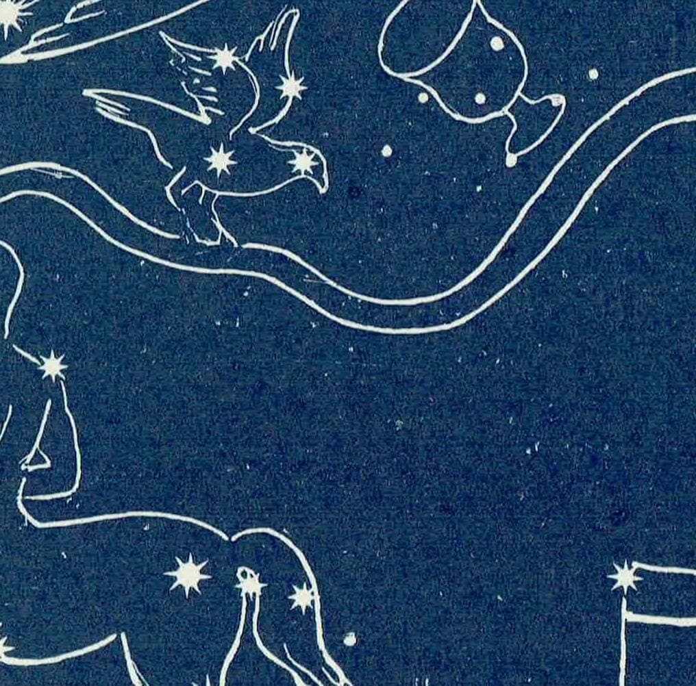1944 Original Plough Quarter Spring Constellation Figures Print - Vintage Star Atlas - Celestial Navigation Map - 4 x 6 in - Image 5