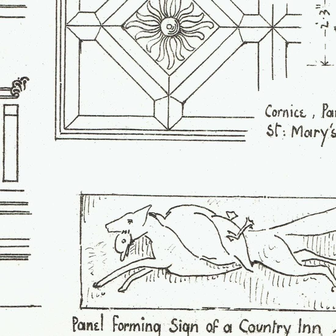 1898 Stonework Cornice Parapet St Mary’s Strand London - Country Inn Panel Architectural Print - W Fullerton - 8 x 10.75 in - Image 5