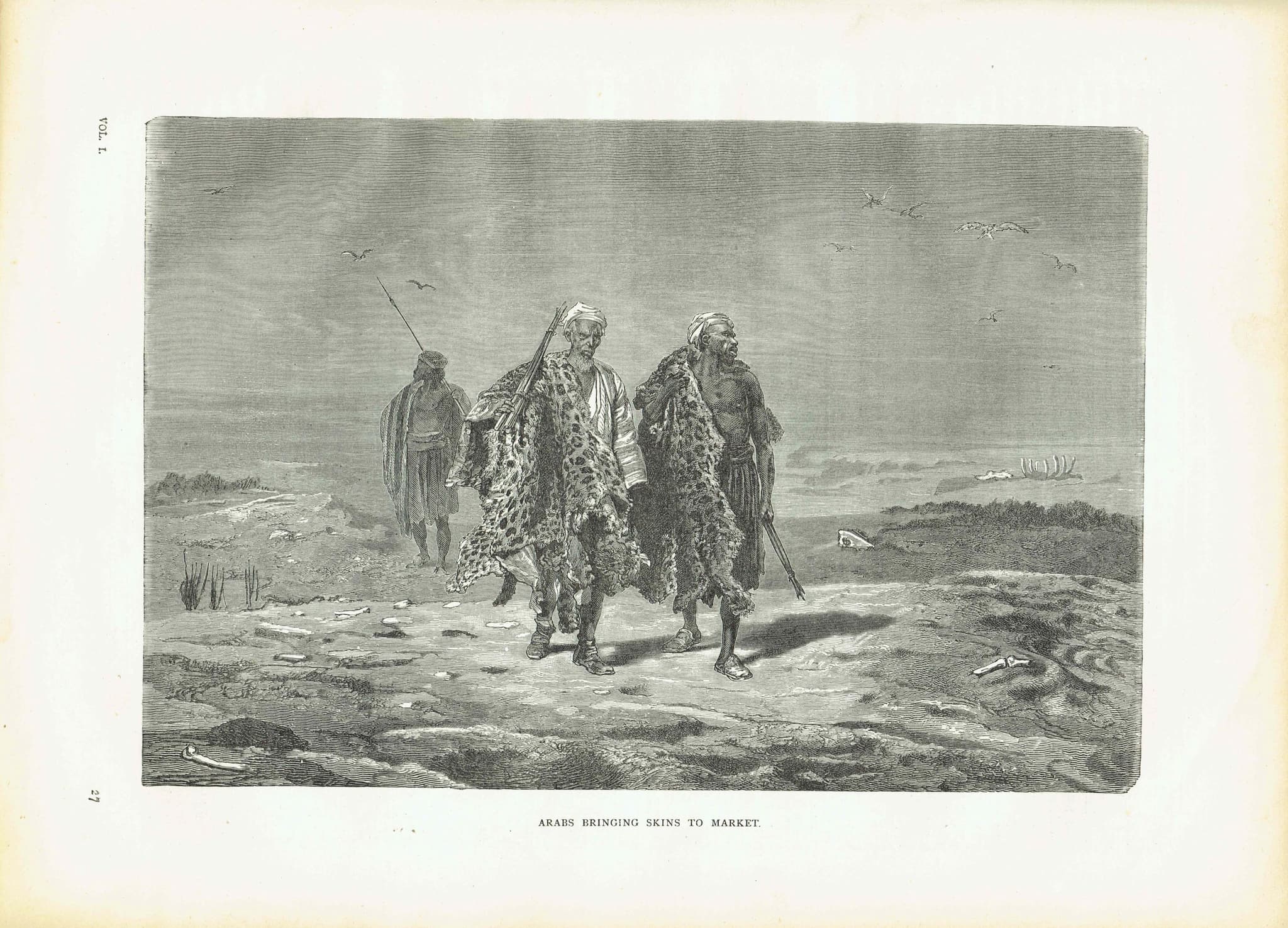 1870s Original Victorian Travel Print - Arabs Market Scene - Antique Woodblock  Print - Illustrated Travels Book - 12 x 8.5 in - Image 2