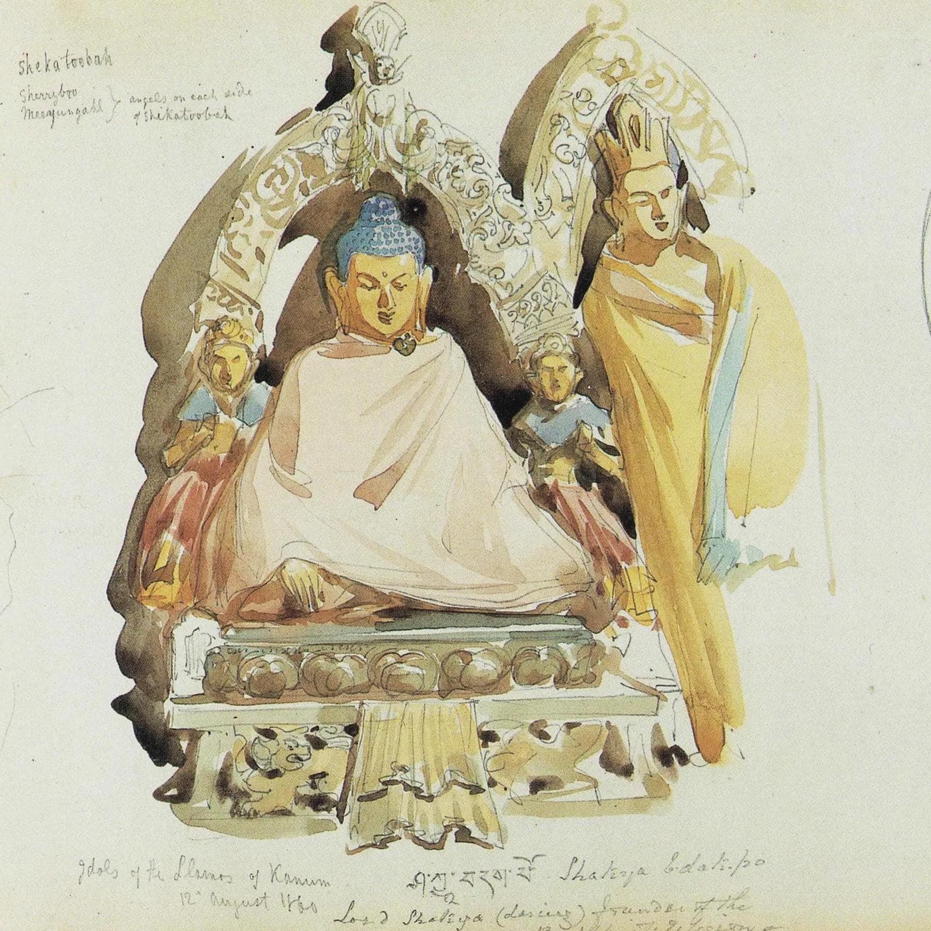 1986 Buddha Image Kanum - Visions of India Vintage Print - William Simpson - 9.25 x 8.5 in