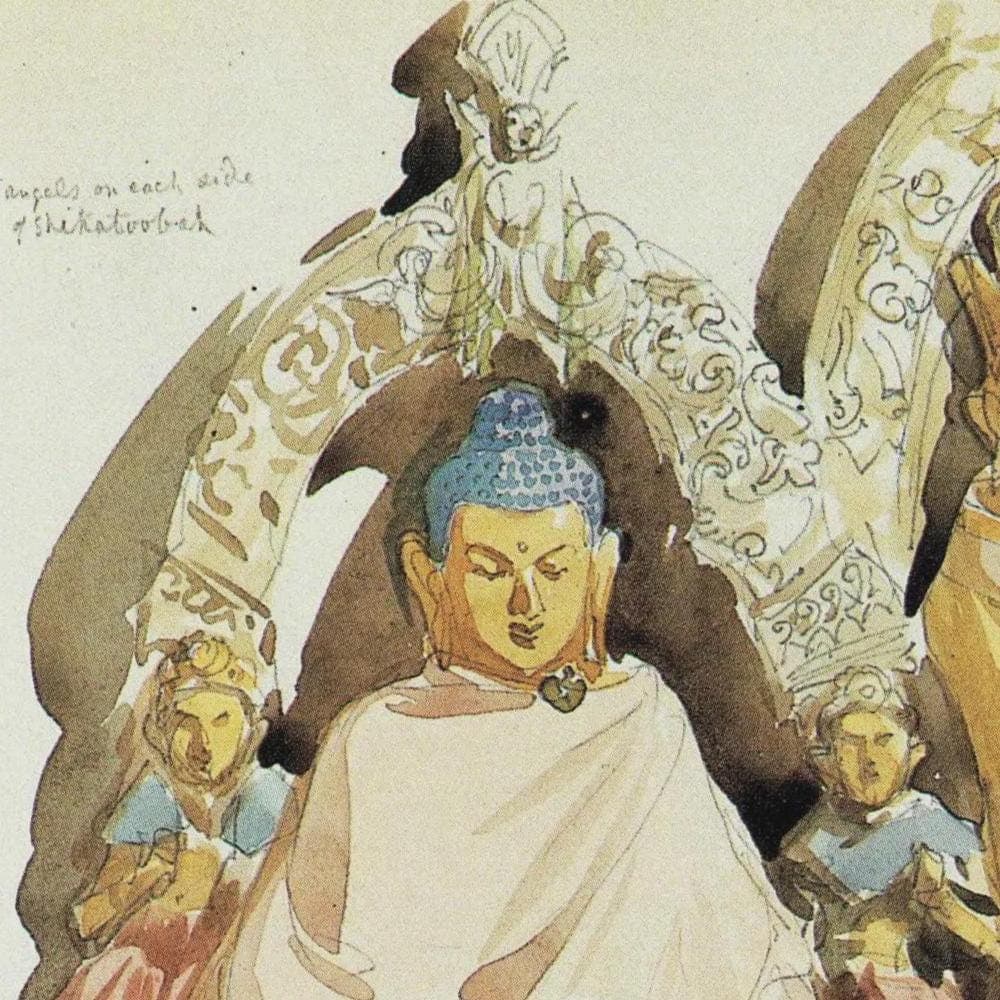 1986 Buddha Image Kanum - Visions of India Vintage Print - William Simpson - 9.25 x 8.5 in - Image 3