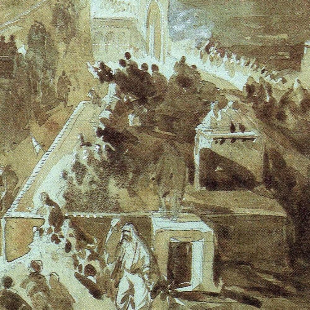 1860 Peshawar Illuminations - Original Vintage Print By Simpson - Colonial India Architecture Elephant Procession - 9.25 x 8.5 in - Image 4