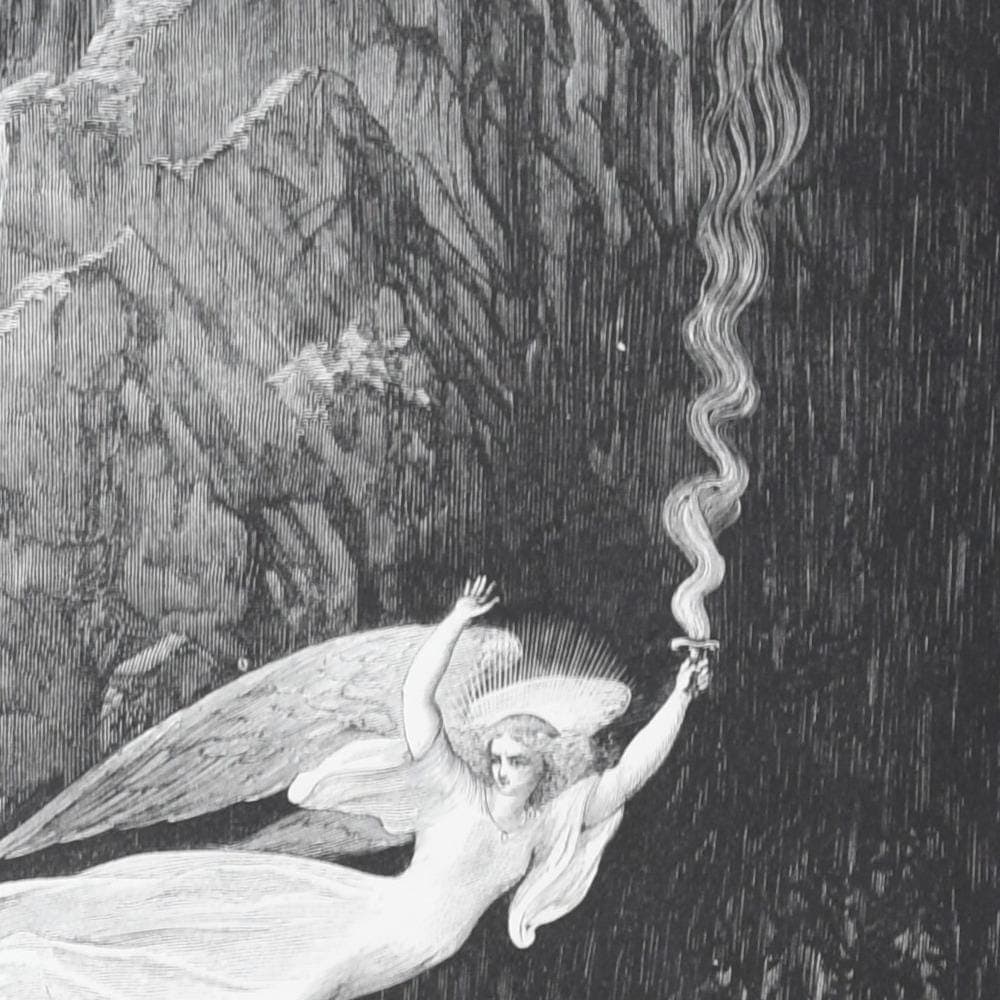 1866 Gustave Doré Legend Of The Wandering Jew Angel Vision Plate 7 - Original Antique Engraving - Gothic Religious Medieval - 14 x 20 in - Image 4