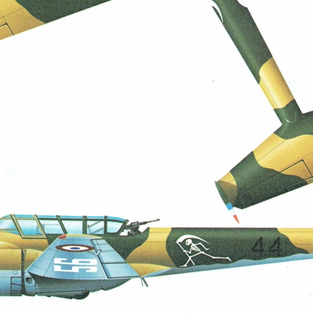 1985 - Breguet Bre 695 AB2 & Potez 630 C3 Vintage WWII French Aircraft Print - Morane-Saulnier MS.406 D-3801 Fighters - 8 x 10.75 in - Image 5