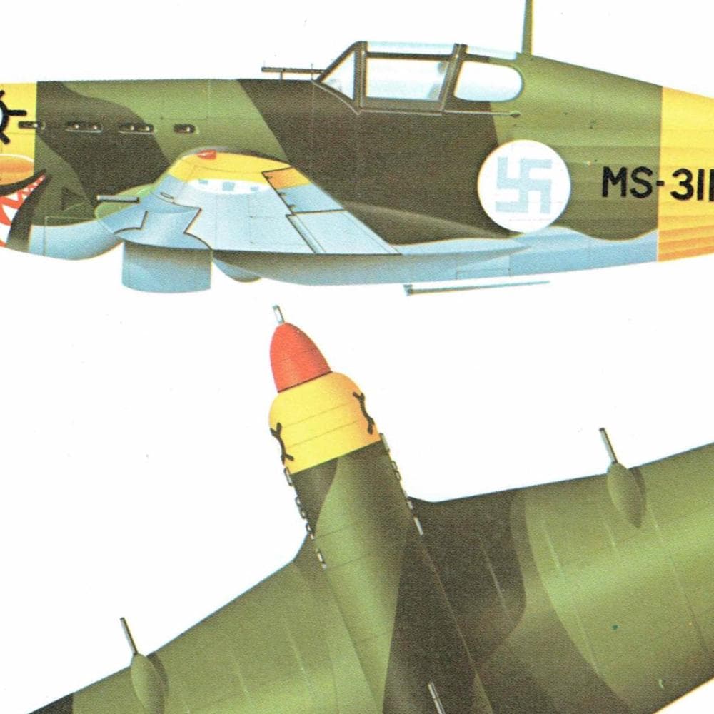 1985 - Breguet Bre 695 AB2 & Potez 630 C3 Vintage WWII French Aircraft Print - Morane-Saulnier MS.406 D-3801 Fighters - 8 x 10.75 in - Image 7