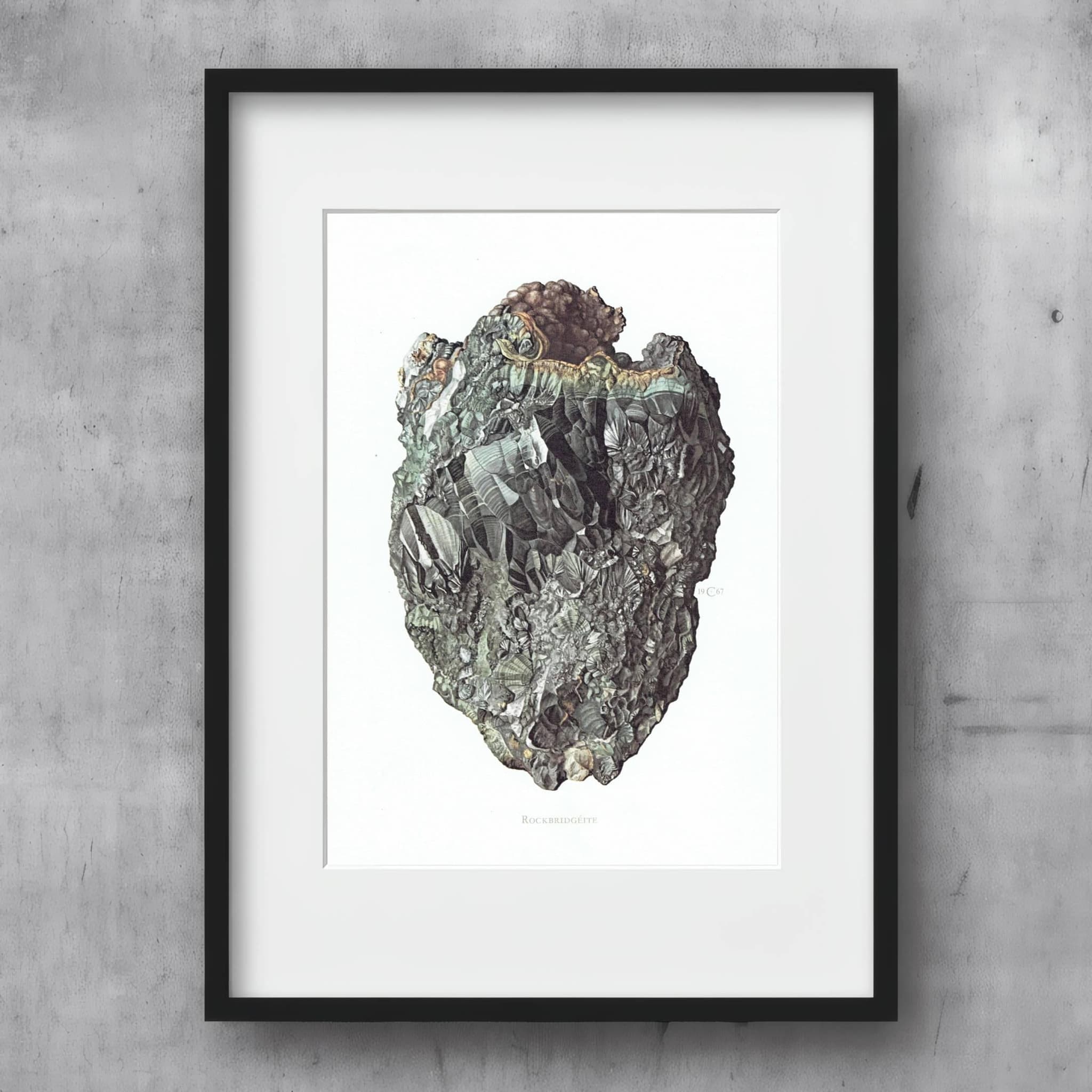 1969 Rockbridgeite Mineral - Original Vintage Print By Caspari - Scientific Natural History Geology Study Art - 7.5 x 10.5 in