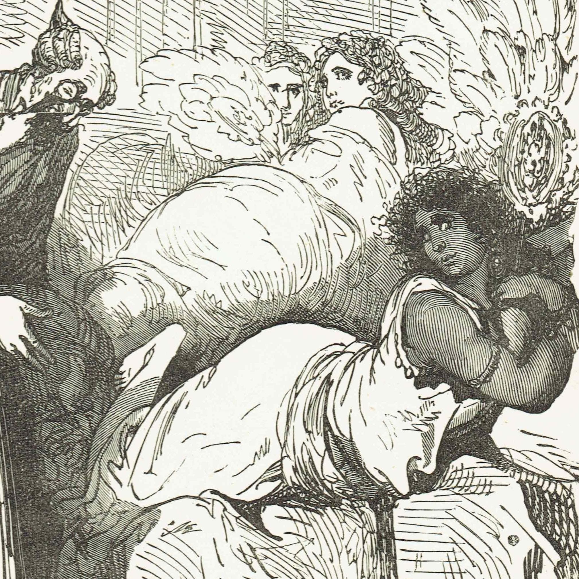 1867 Baron Munchausen Seraglio - Original Antique Print By Doré - Fantasy Adventure Tale Victorian Literature - 6 x 9 in