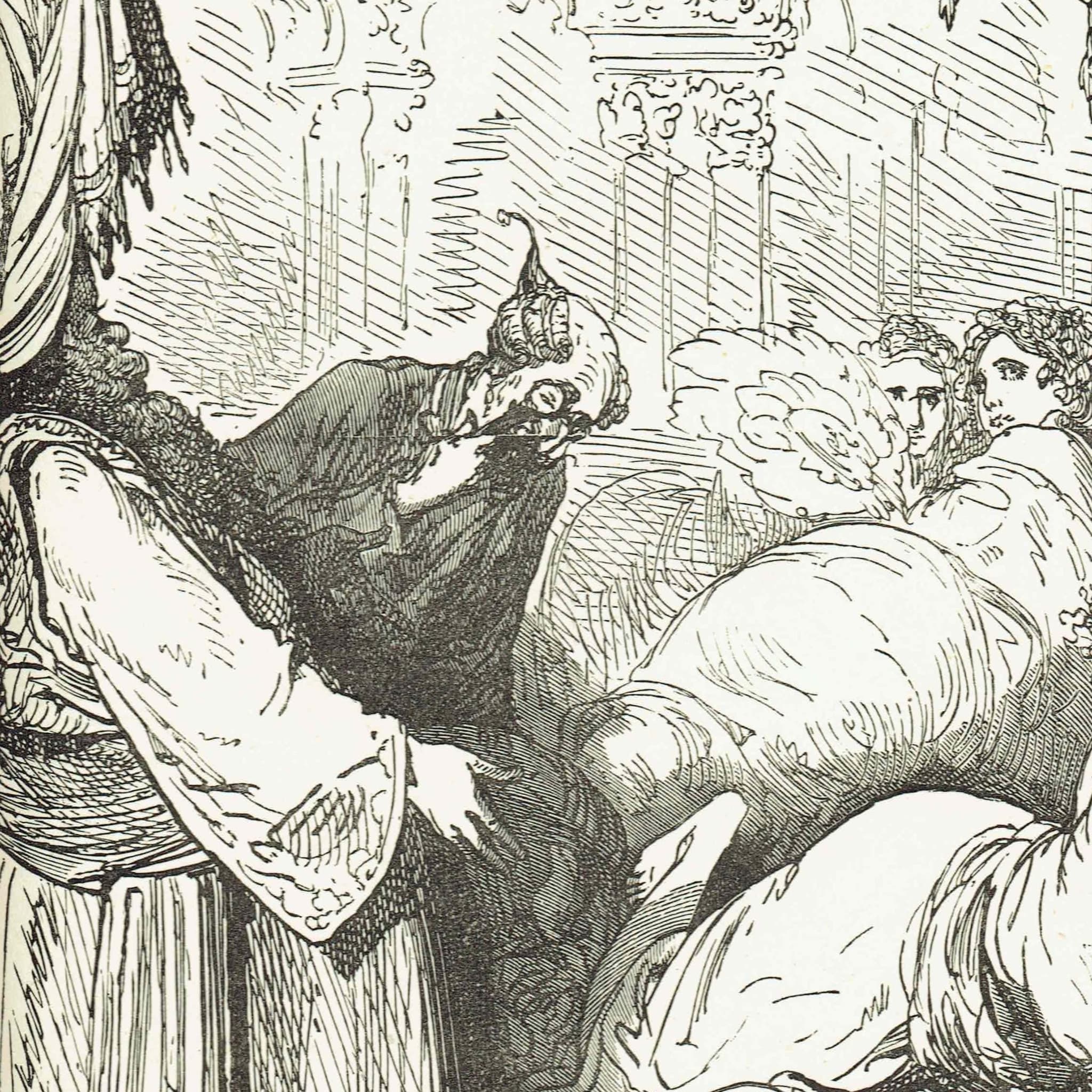 1867 Baron Munchausen Seraglio - Original Antique Print By Doré - Fantasy Adventure Tale Victorian Literature - 6 x 9 in - Image 3