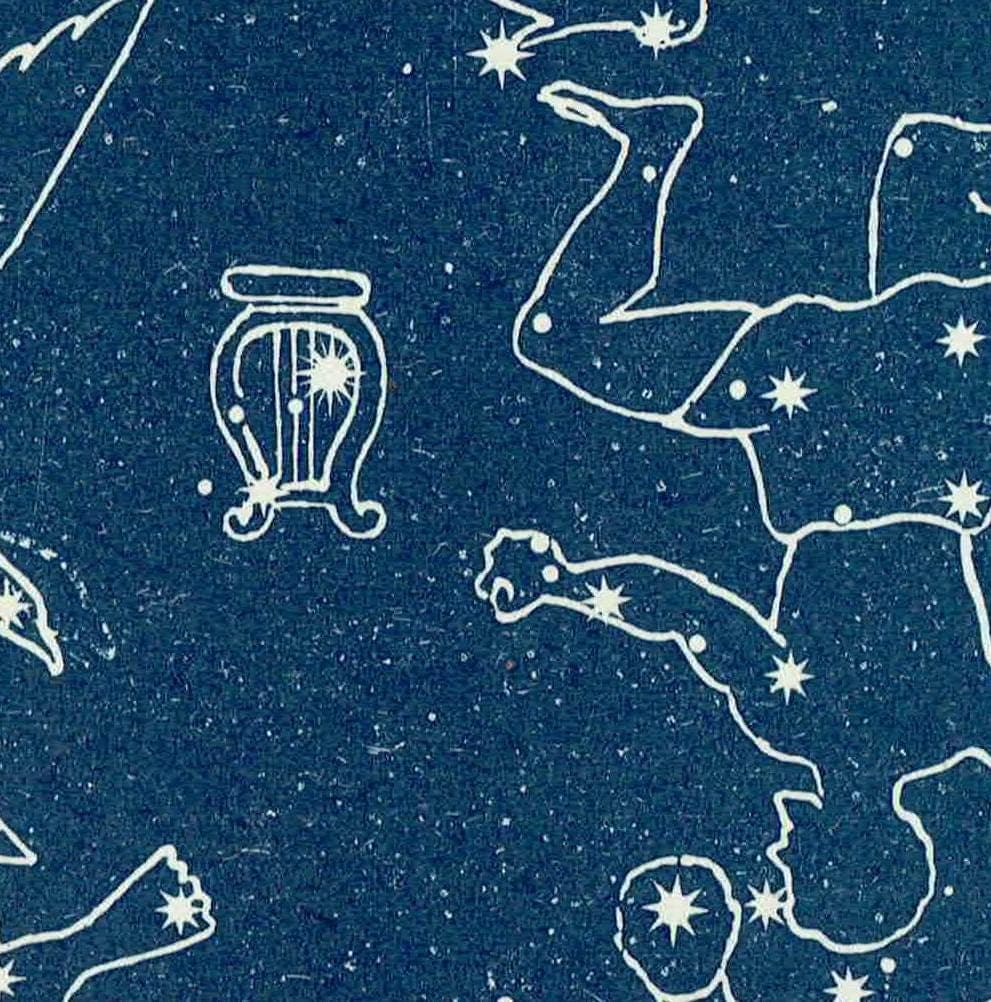 1944 Original Vega Quarter Summer Constellation Figures Stars Print - Celestial Navigation Map - Rev James Gall Atlas - 4 x 6 in - Image 4