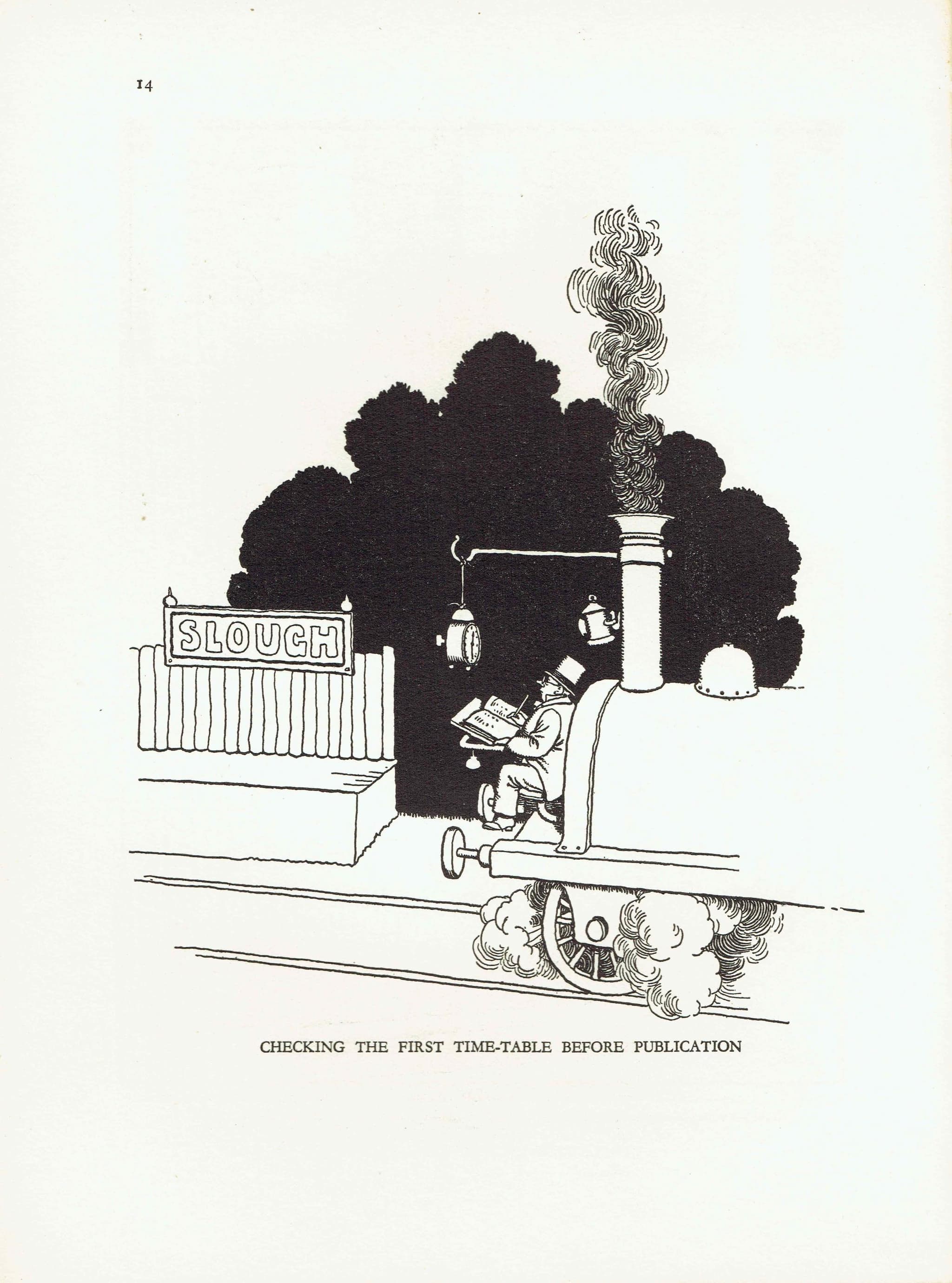 1935 Railway Humour - Original Vintage Print By Heath Robinson - Great Western Railway Centenary Cartoon Satire - 7 x 9.5 in - Image 3