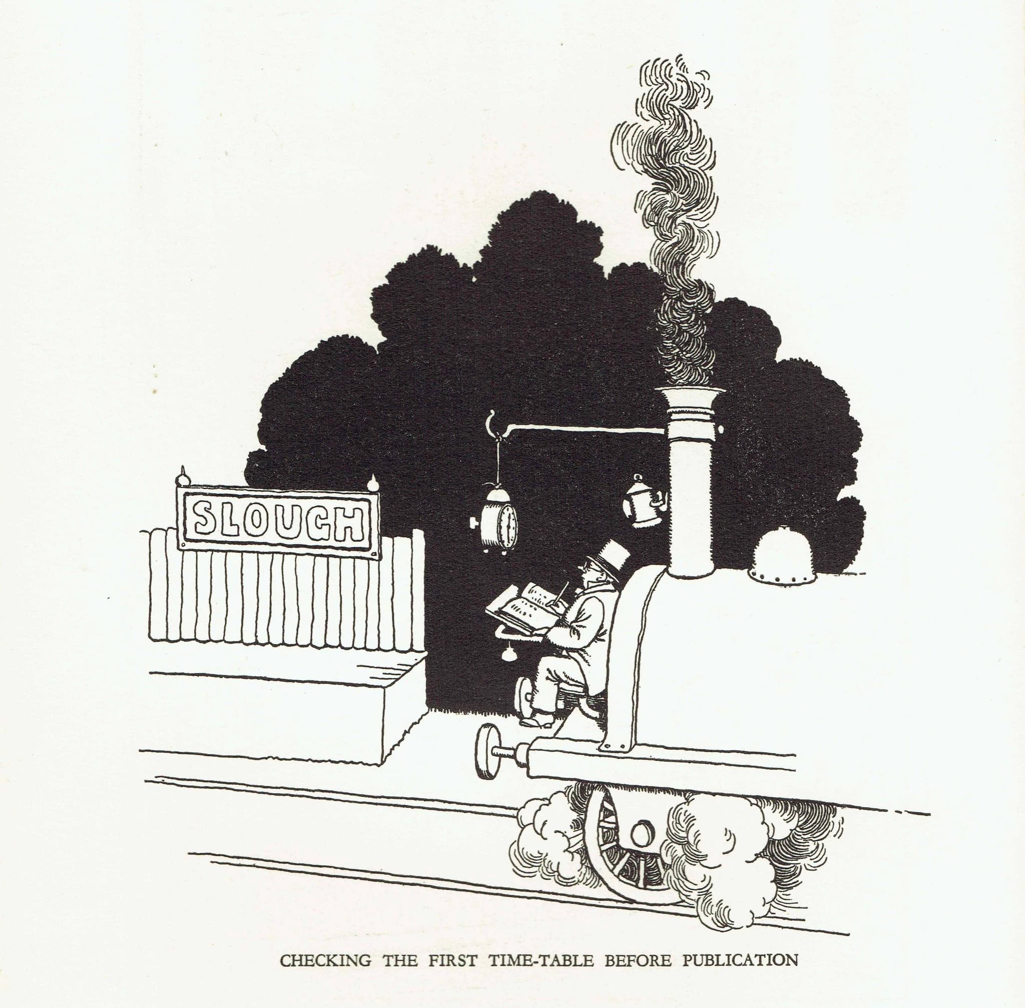 1935 Railway Humour - Original Vintage Print By Heath Robinson - Great Western Railway Centenary Cartoon Satire - 7 x 9.5 in - Image 5