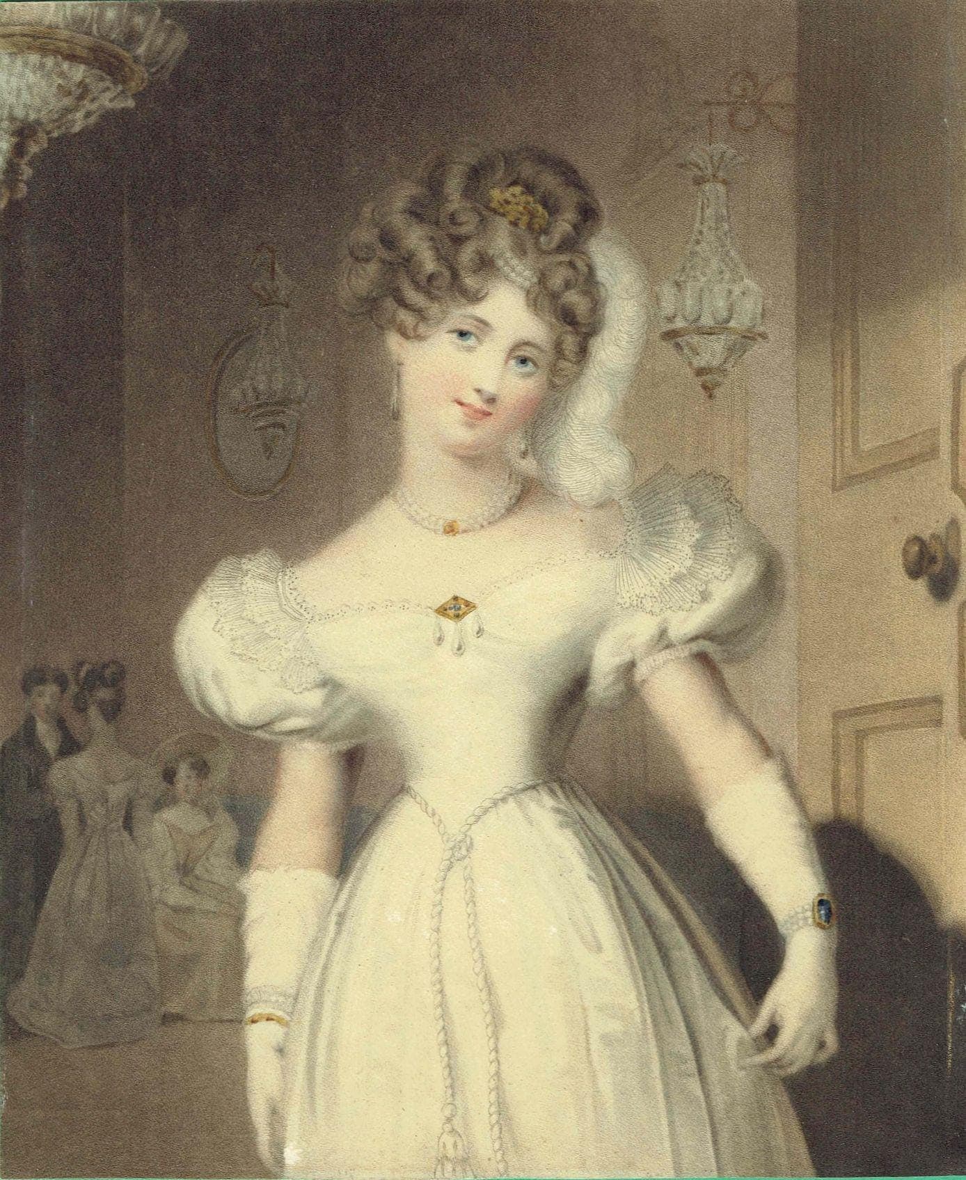 Five Early 1800s Portraits Of Women Original Antique Fashion Prints - Georgian Era Collection - 5 x 7 in - Image 5