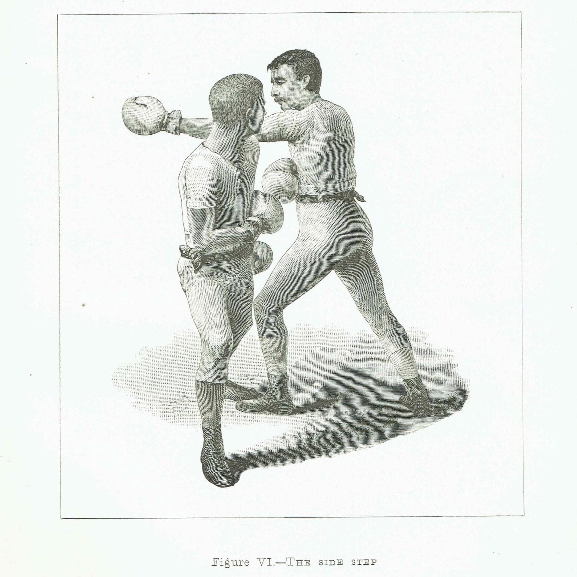 1889 Boxing Side Step - Original Antique Print - Badminton Library Victorian Sports Pugilism Athletic Training Illustration - 5 x 7 in