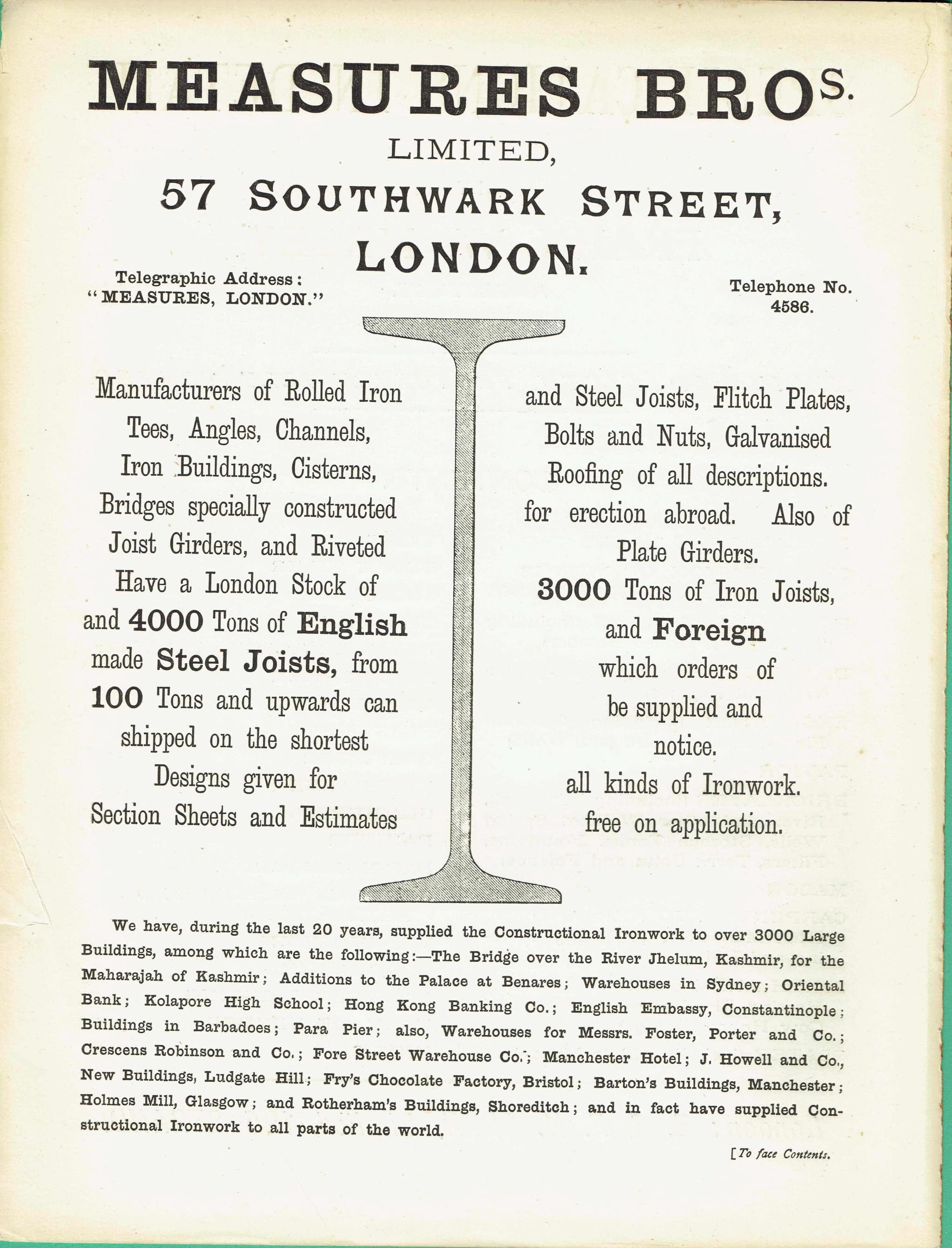 1898 Iron, Steel Construction Architectural Advertisement Print - W Fullerton - Building Illustration - 8 x 10.75 in - Image 2