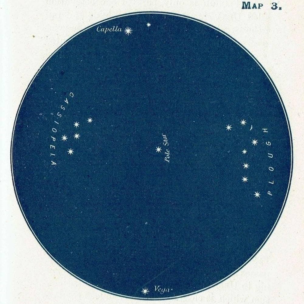 1944 Original Vega Capella Star Map Print - Constellation Chart - Vintage Astronomy Book Illustration - 4 x 6 in - Image 3