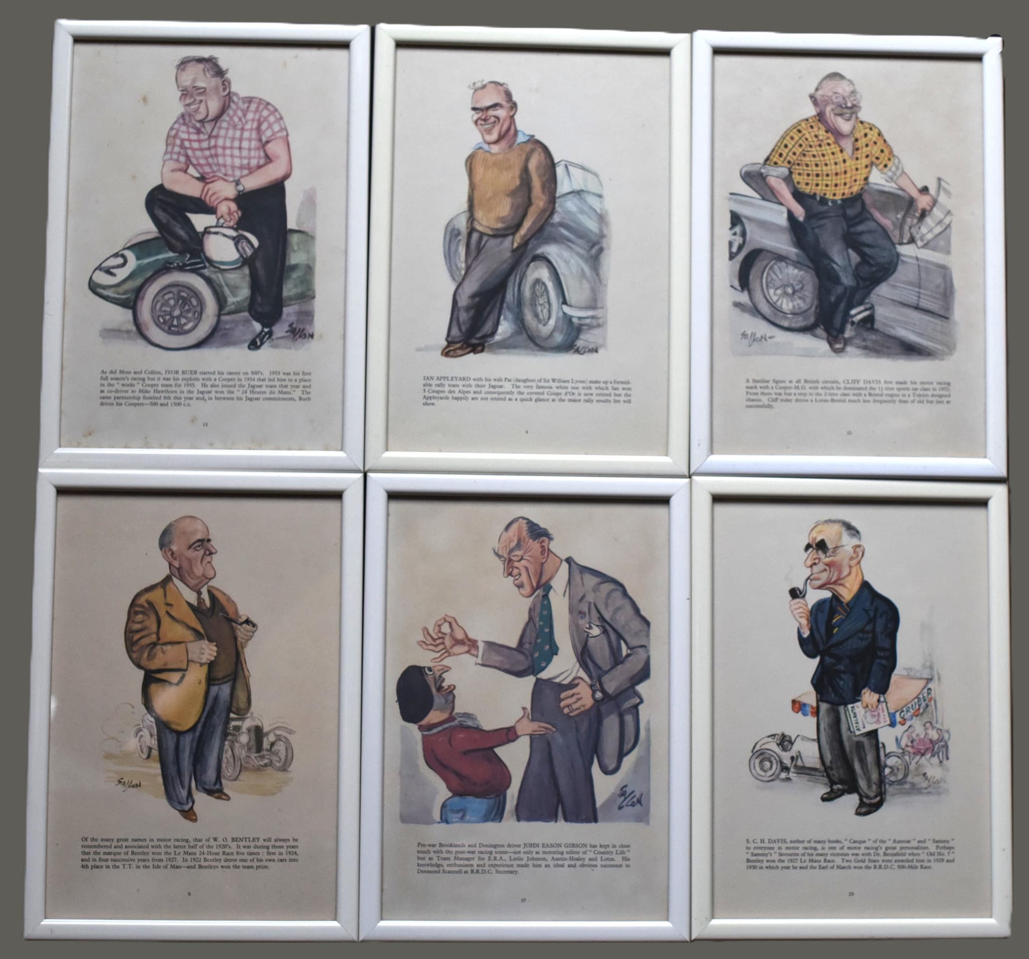 1956 Ian Appleyard Jaguar Rally Driver Caricature Motorsport Print by Sallon - Vintage Rally Racing Team Illustration - 11 x 7.75 in - Image 6