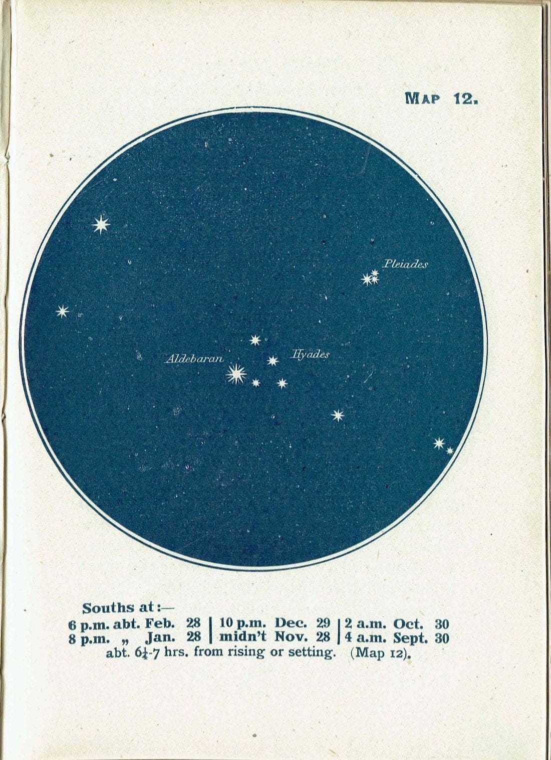 1944 Original Taurus Bull Constellation Star Map Print - Vintage Astronomy Atlas - Scientific Navigation Guide - 4 x 6 in - Image 2