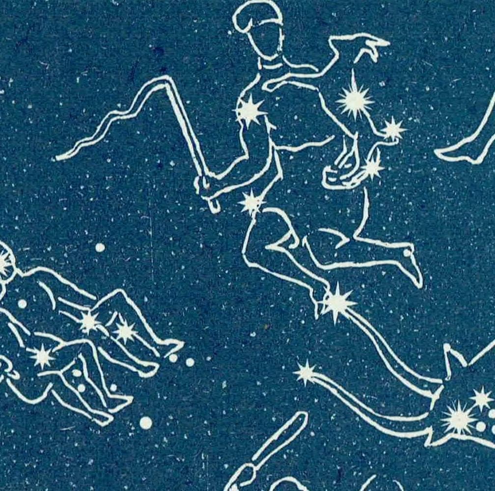 1944 Original Constellation Figures Capella Quarter Winter Star Map - Vintage Astronomy Print - Scientific Atlas - 4 x 6 in - Image 4