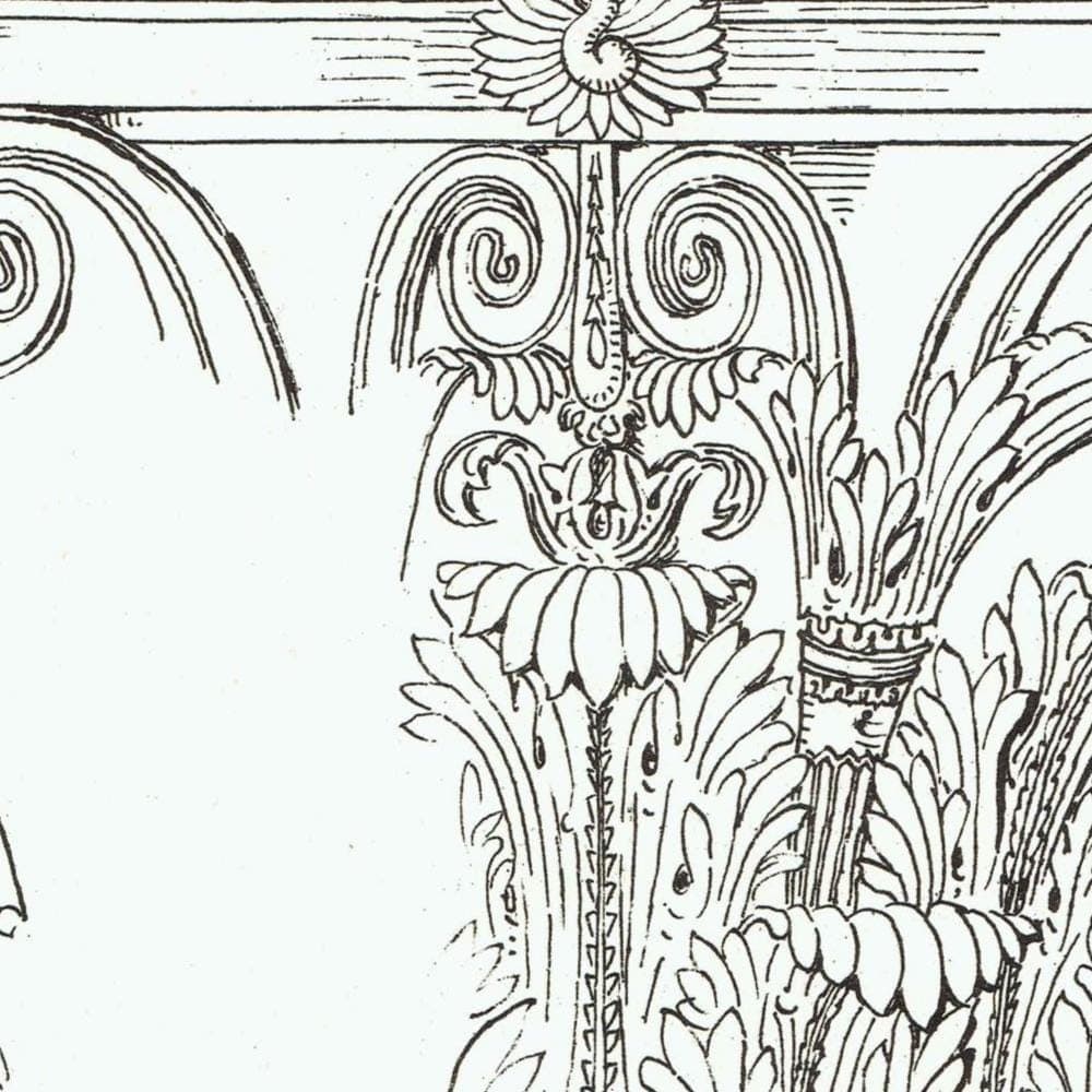 1898 Corinthian Capital Print - Classical Column, Base & Decorative Architecture Study - Antique Design Plate - 8 x 10.75 in - Image 3
