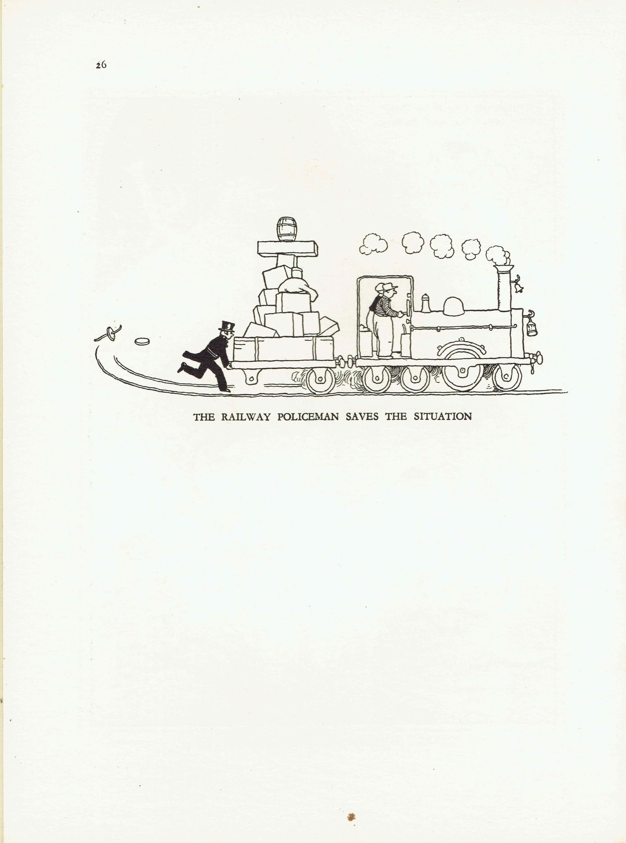 1935 Railway Policeman Saves Situation - Original Vintage Print By Robinson - Great Western Railway Humorous Cartoon - 7 x 9.5 in - Image 3
