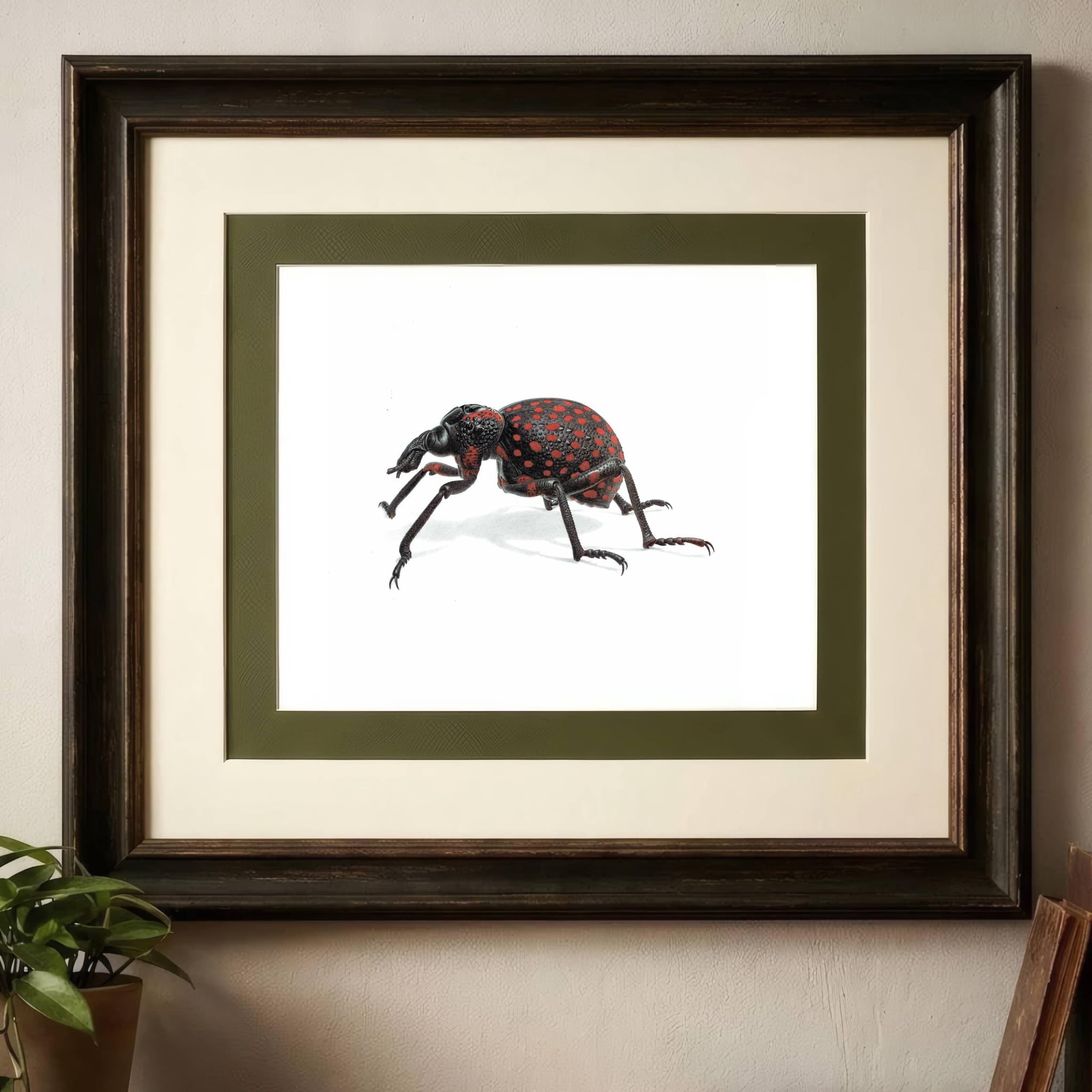 1986 Weevil Brachycerus Apterus Print - Durin Bernard Les Insectes - Vintage Scientific Illustration- Linnaeus Entomology - 11 x 13 in - Image 2
