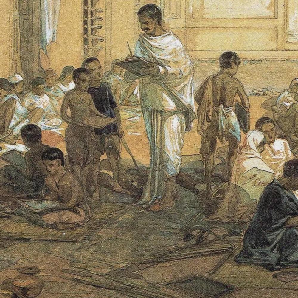 1859 Native School Calcutta - Original Vintage Print By Simpson - Indian Education Colonial History Architecture - 9.25 x 8.5 in - Image 4