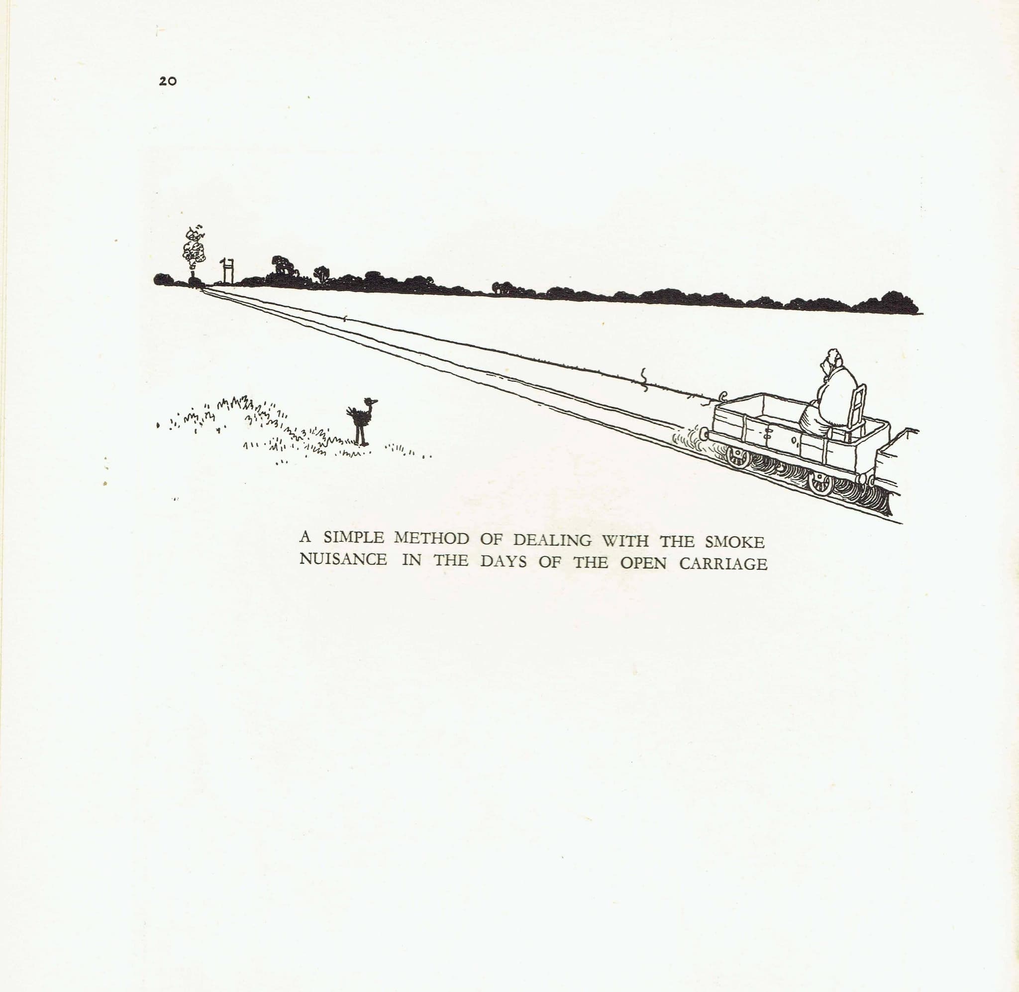 1935 Railway Smoke Contraption - Original Vintage Print By Heath Robinson - Great Western Centenary Humorous Cartoon - 7 x 9.5 in - Image 4