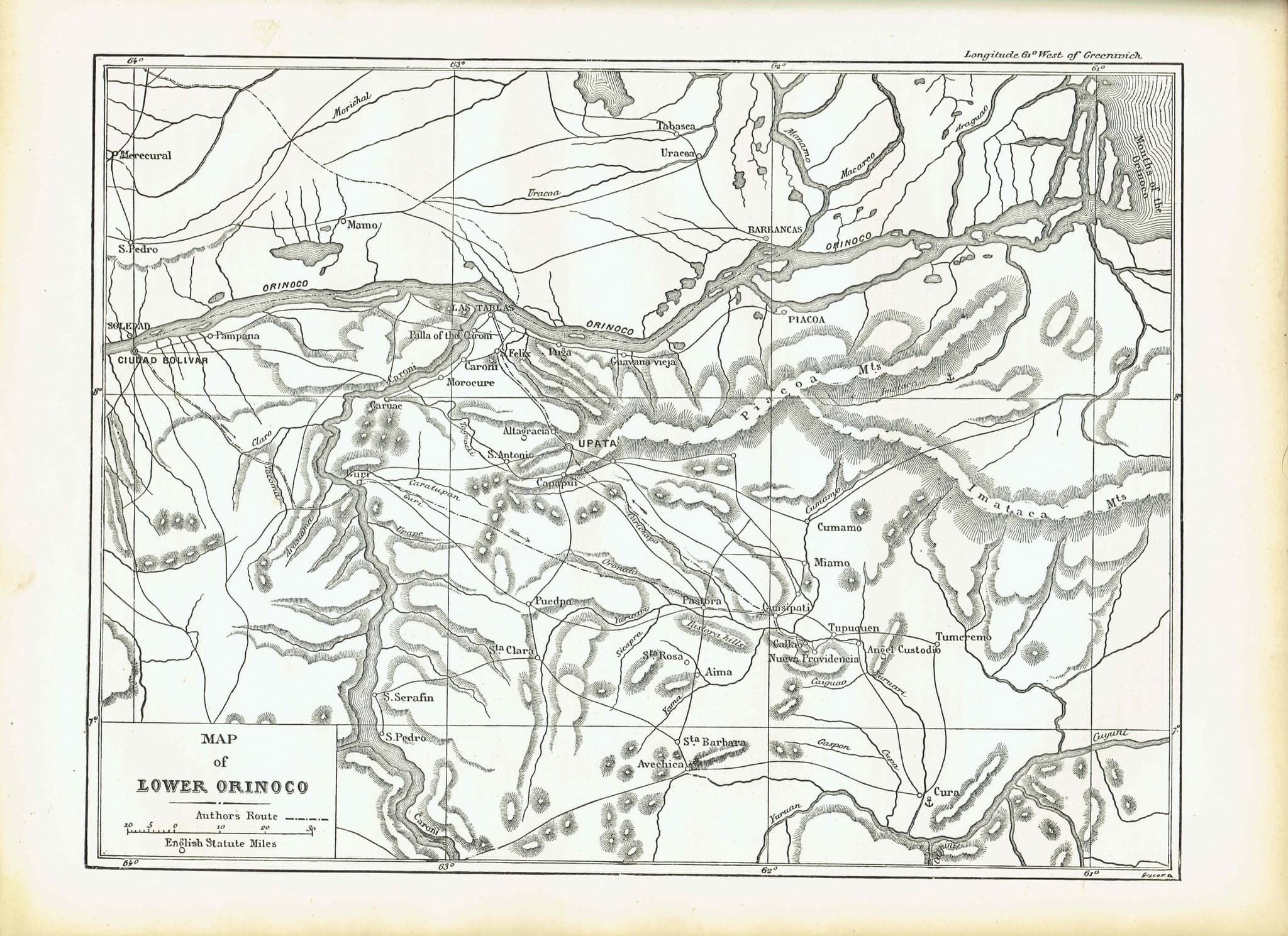 1870s Original Lower Orinoco River Map Woodblock Print - South American Geography - Victorian Travel Exploration - 12 x 8.5 in - Image 2