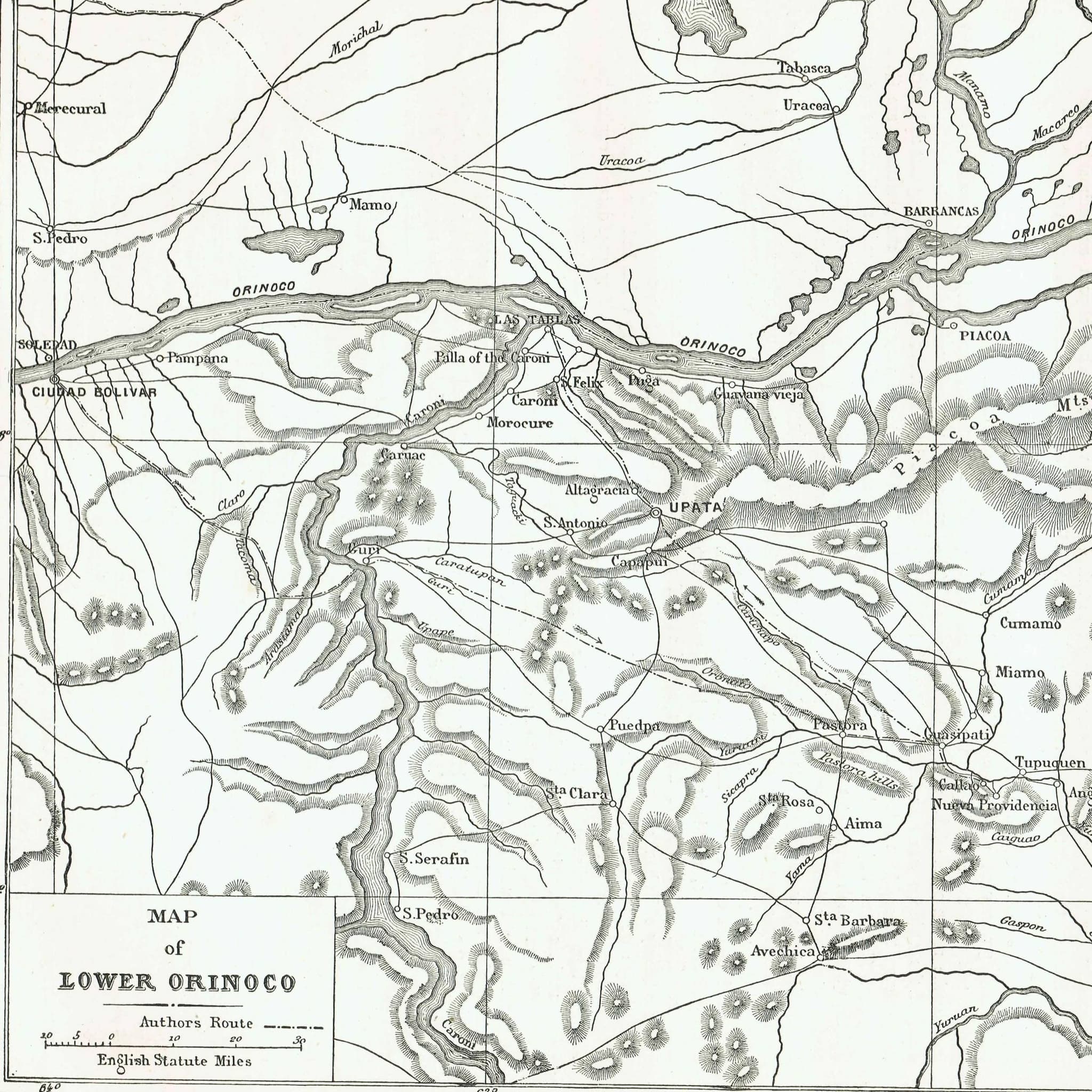 1870s Original Lower Orinoco River Map Woodblock Print - South American Geography - Victorian Travel Exploration - 12 x 8.5 in - Image 3