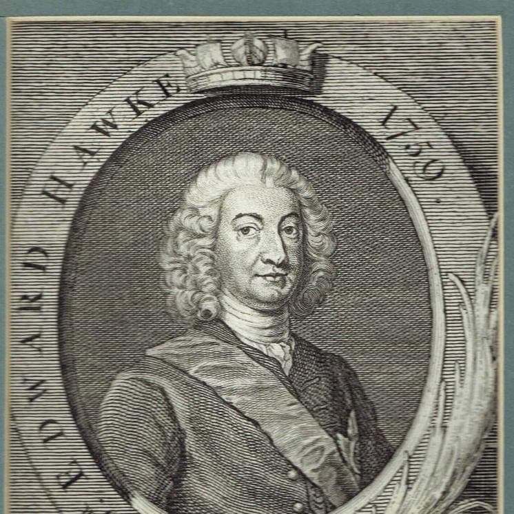 18th Century "Sir Edward Hawke 1759", Baron Hawke. Royal Navy Officer Print - Commemorative portrait - 7 x 4.25 inches - Image 3