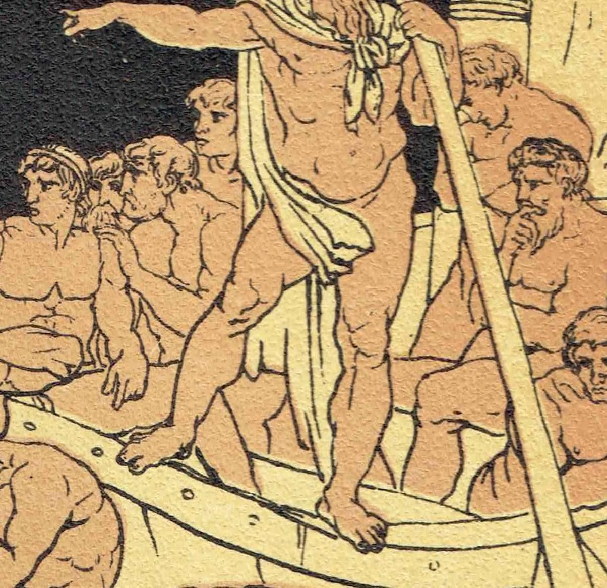 1879 Charon and the Ghosts - Original Antique Print By Pinelli - Stories From Virgil Classical Mythology Underworld - 7.5 x 5 in - Image 5
