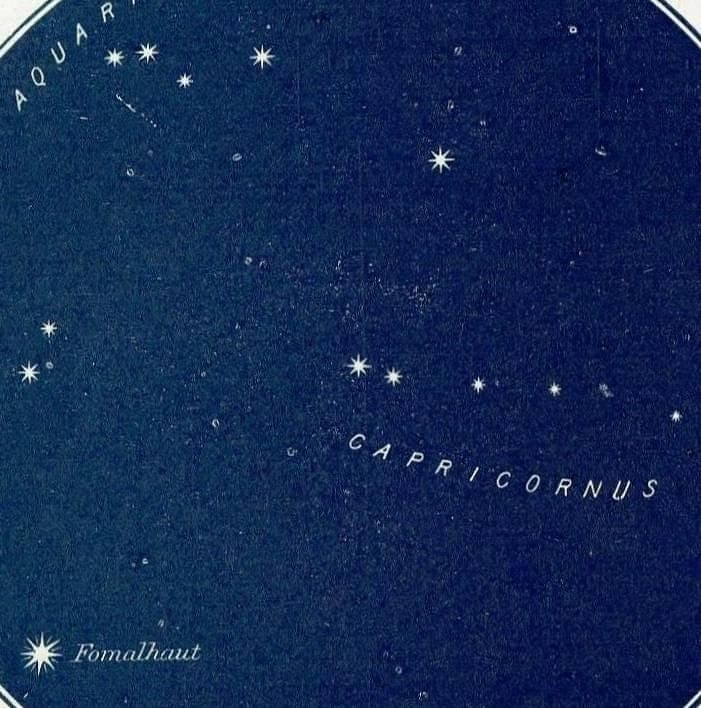 1944 Aquarius Capricornus Star Map - Original Vintage Print By Gall - Zodiac Constellation Astronomy Celestial Chart - 4 x 6 in - Image 3
