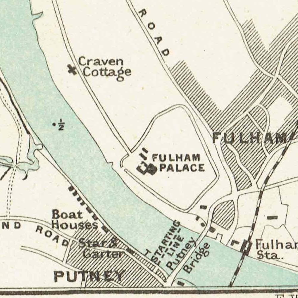 1891 Putney & Metropolitan Regatta Course - Original Antique Map By Weller - Thames Rowing Victorian London Boating Chart - 7 x 4.75 in - Image 7