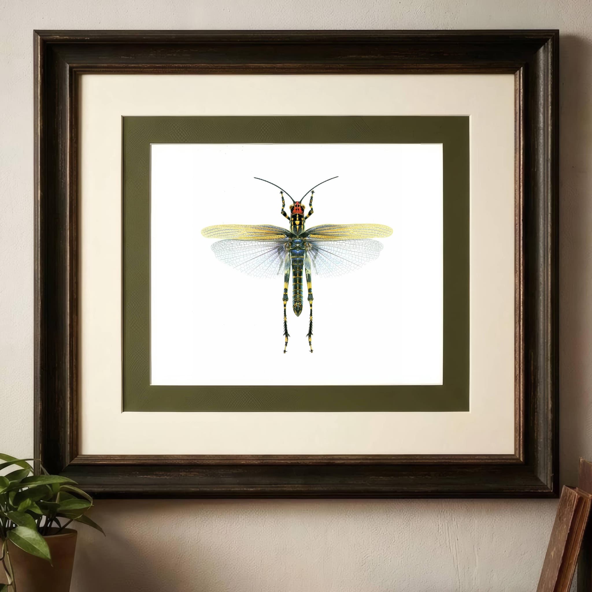 1986 Lubber Grasshopper Zoniopoda Omnicolor Print - Durin Bernard Les Insectes Science illustration - Blanchard Entomology - 11 x 13 in - Image 2