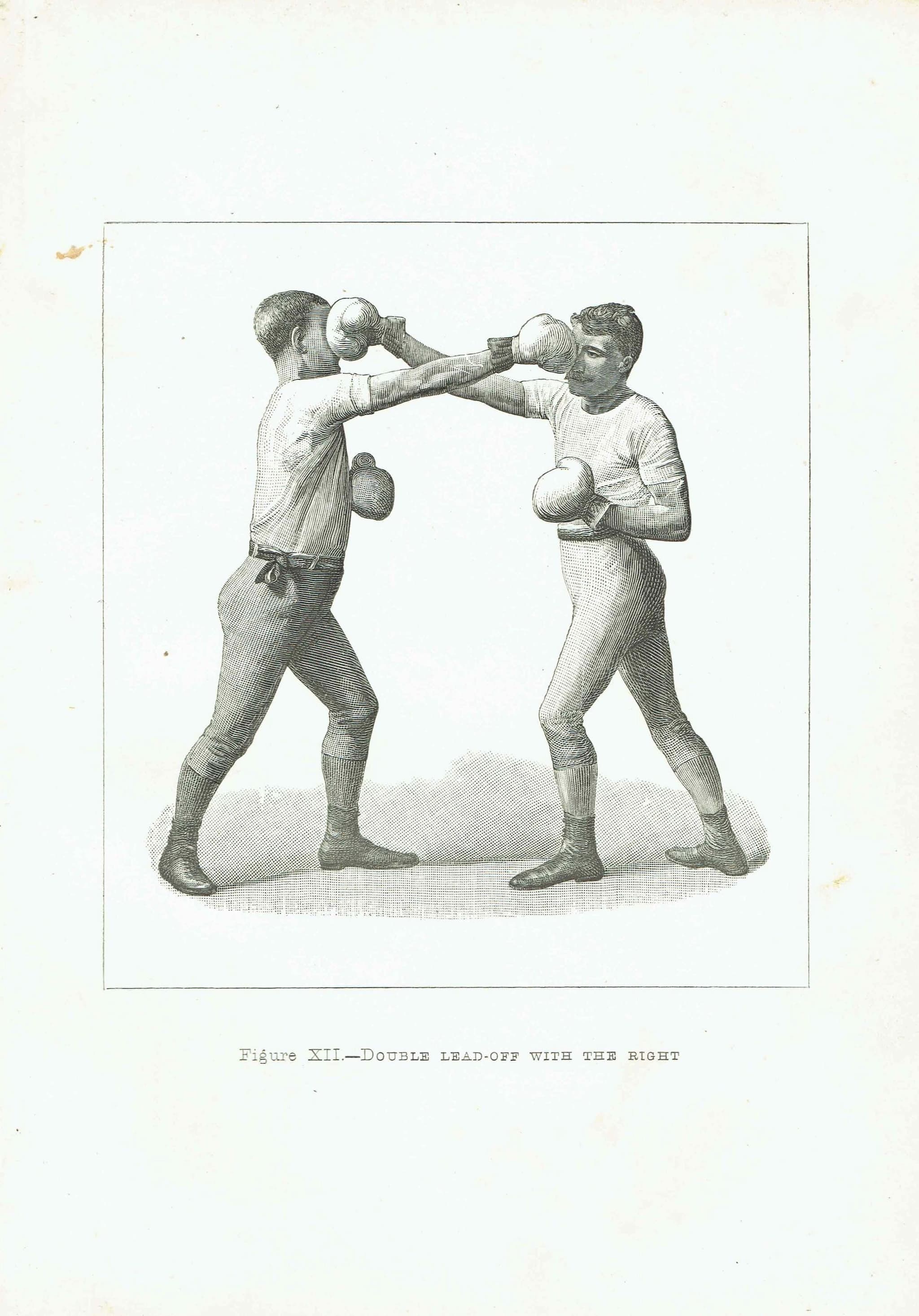 1889 Boxing Double Lead-Off - Original Antique Print - Badminton Library Victorian Pugilism Sports Instruction Manual - 5 x 7 in - Image 2