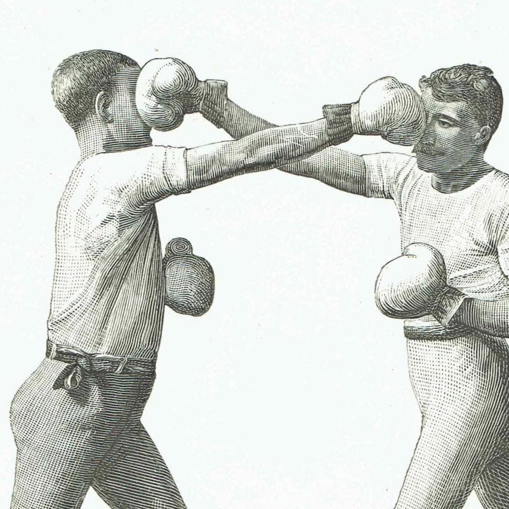 1889 Boxing Double Lead-Off - Original Antique Print - Badminton Library Victorian Pugilism Sports Instruction Manual - 5 x 7 in - Image 3