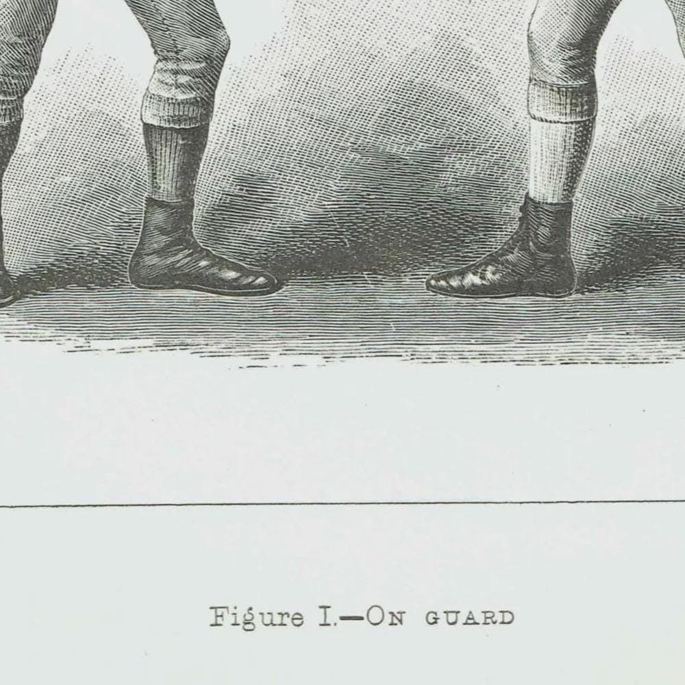 1889 Boxing On Guard Position - Original Antique Print - Badminton Library Victorian Sports Pugilism Athletic Training - 5 x 7 in - Image 4