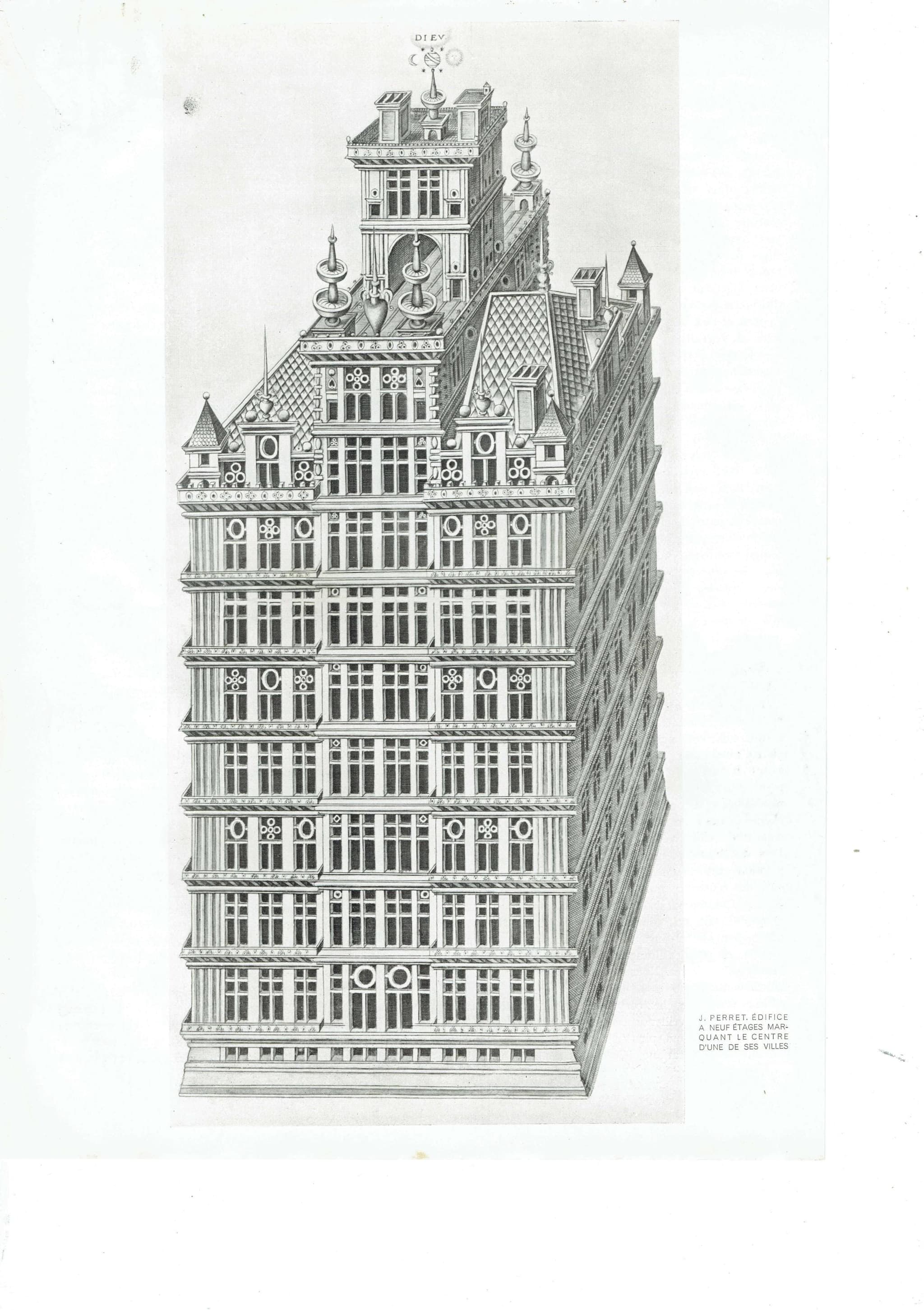 1947 Grand Pavillon & Ideal Fortified City - Perret Original Vintage Print - Renaissance Baroque Architecture Urban Design - 10.5 x 13.5 in - Image 2