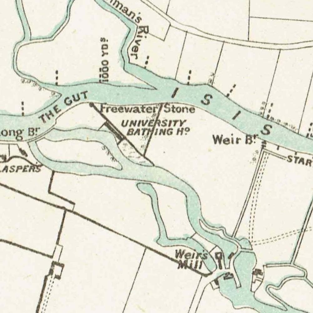 1891 Oxford Course River Isis Map - Original Antique Engraving By Weller - Badminton Library Rowing Boat Race Victorian Sport - 7 x 4.75 in - Image 3