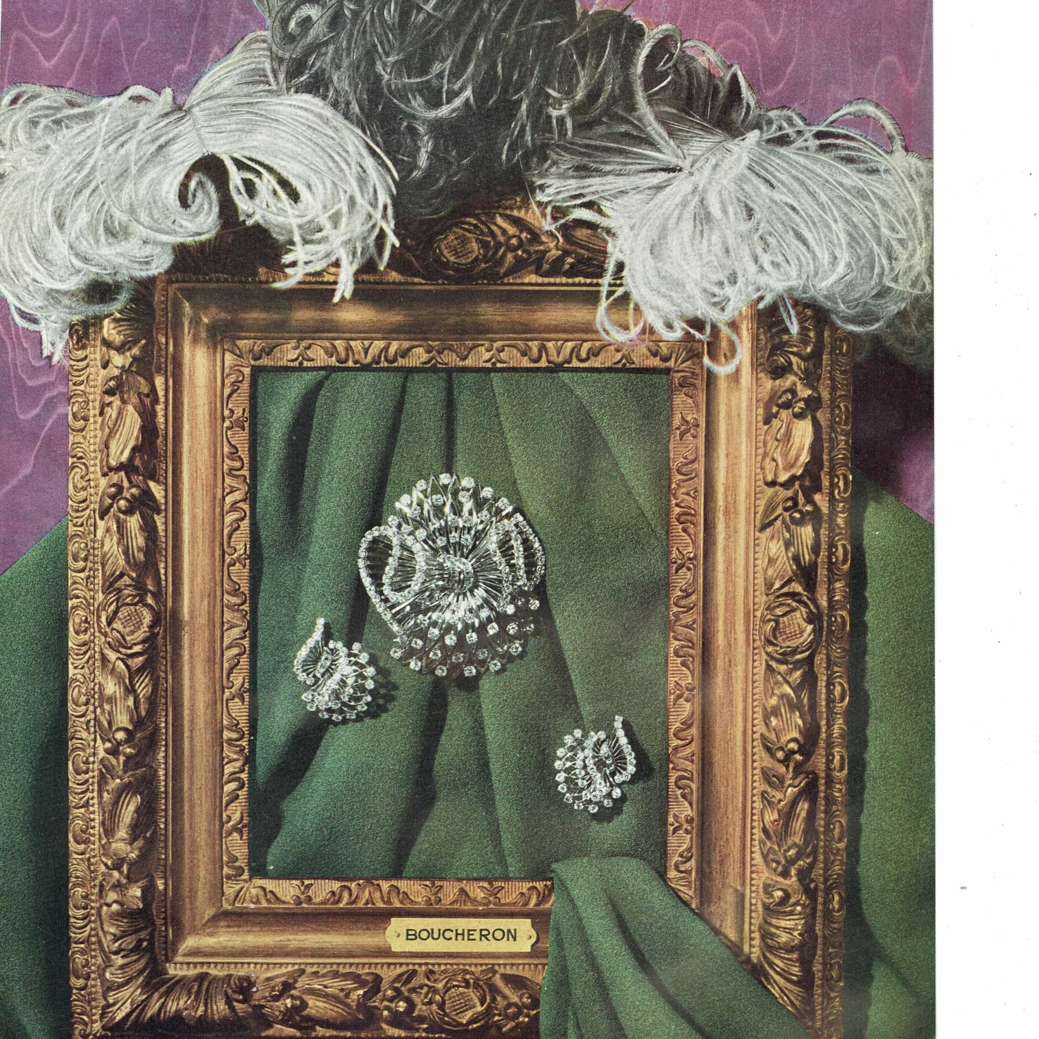 1947 Caron Parfums & Boucheron Diamonds - Original Vintage Print - French Luxury Fashion Place Vendôme Soleils - 10.25 x 14.5 in - Image 2