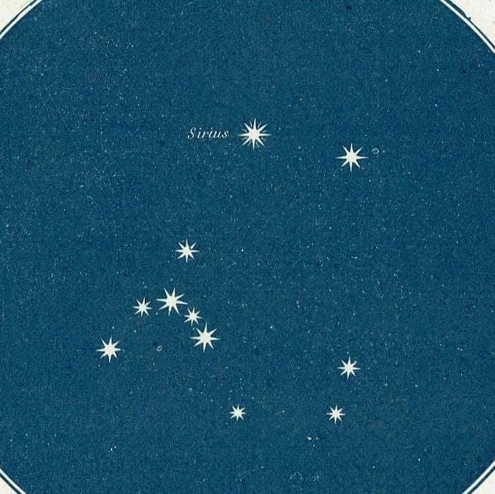 1944 Sirius Star Map - Original Vintage Print By Gall - Celestial Astronomy Constellation Chart Navigation Study - 4 x 6 in - Image 3